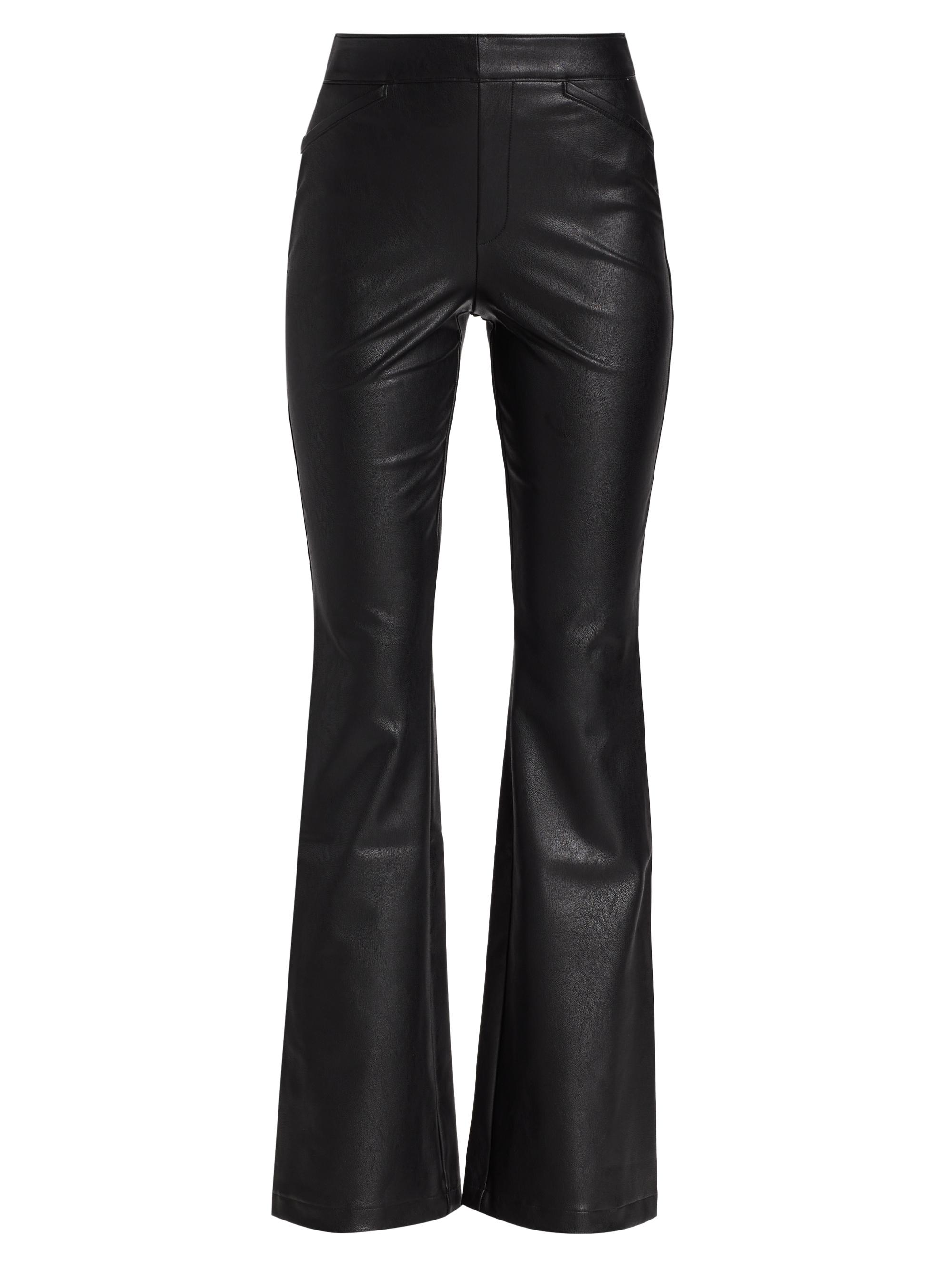 Spanx Women's Stretch Faux Leather Flare Pants - Luxe Black