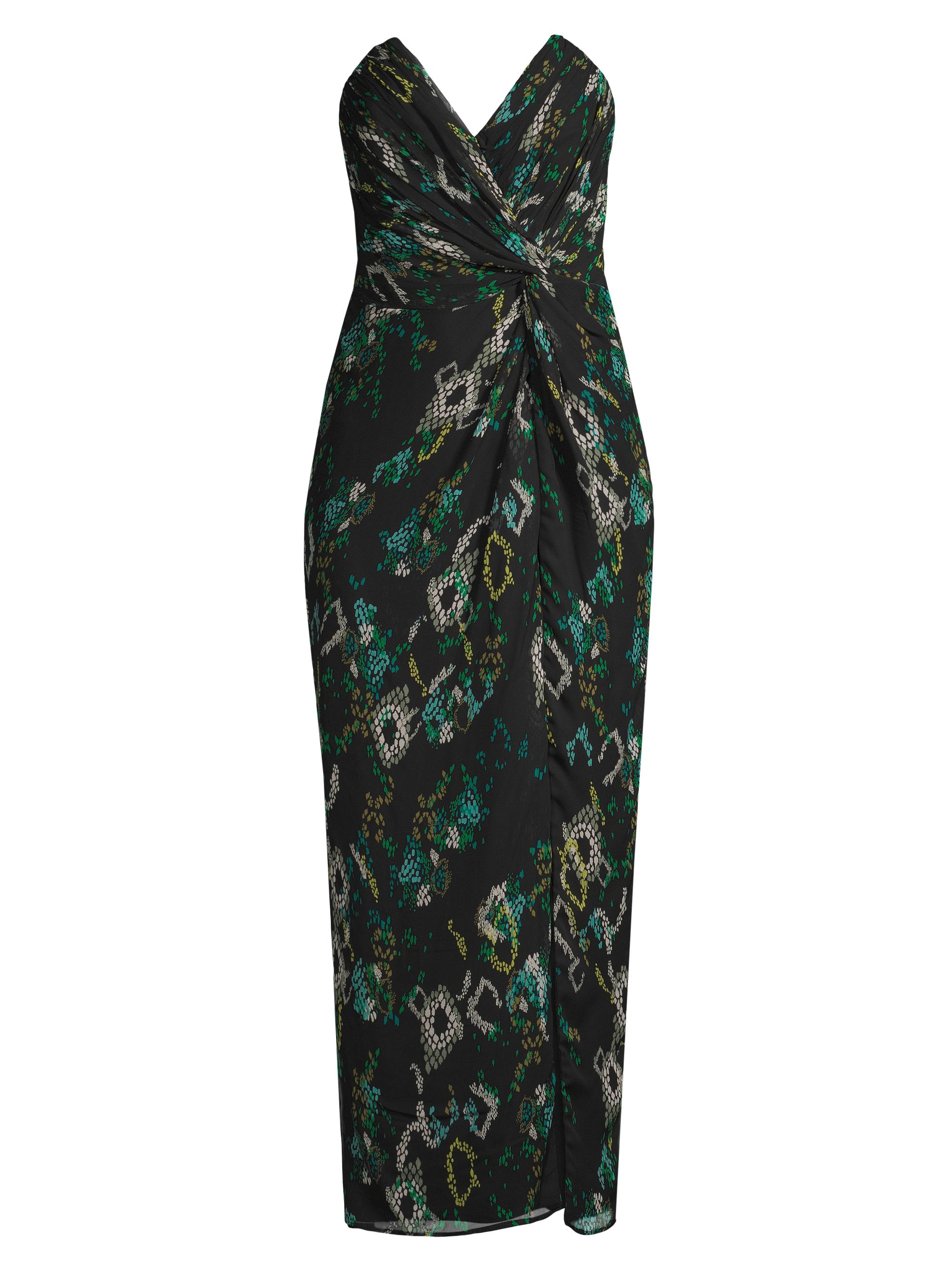 Katie May Women's Come On Home Strapless Dress - Black Teal Snake