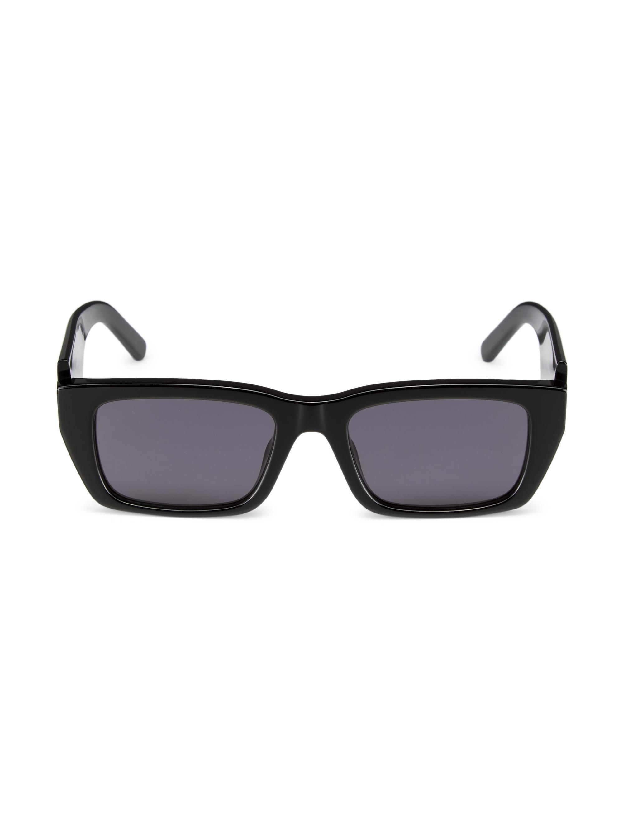 Palm Angels Men's 53MM Palm Rectangular Sunglasses - Black Dark Grey