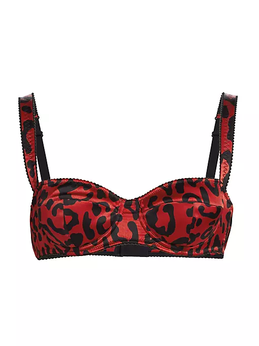 Dolce&Gabbana - Leopard-Print Silk Demi Bra