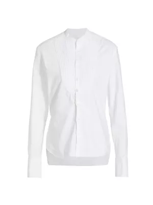 Greg Lauren V-neck short-sleeve cotton shirt - White