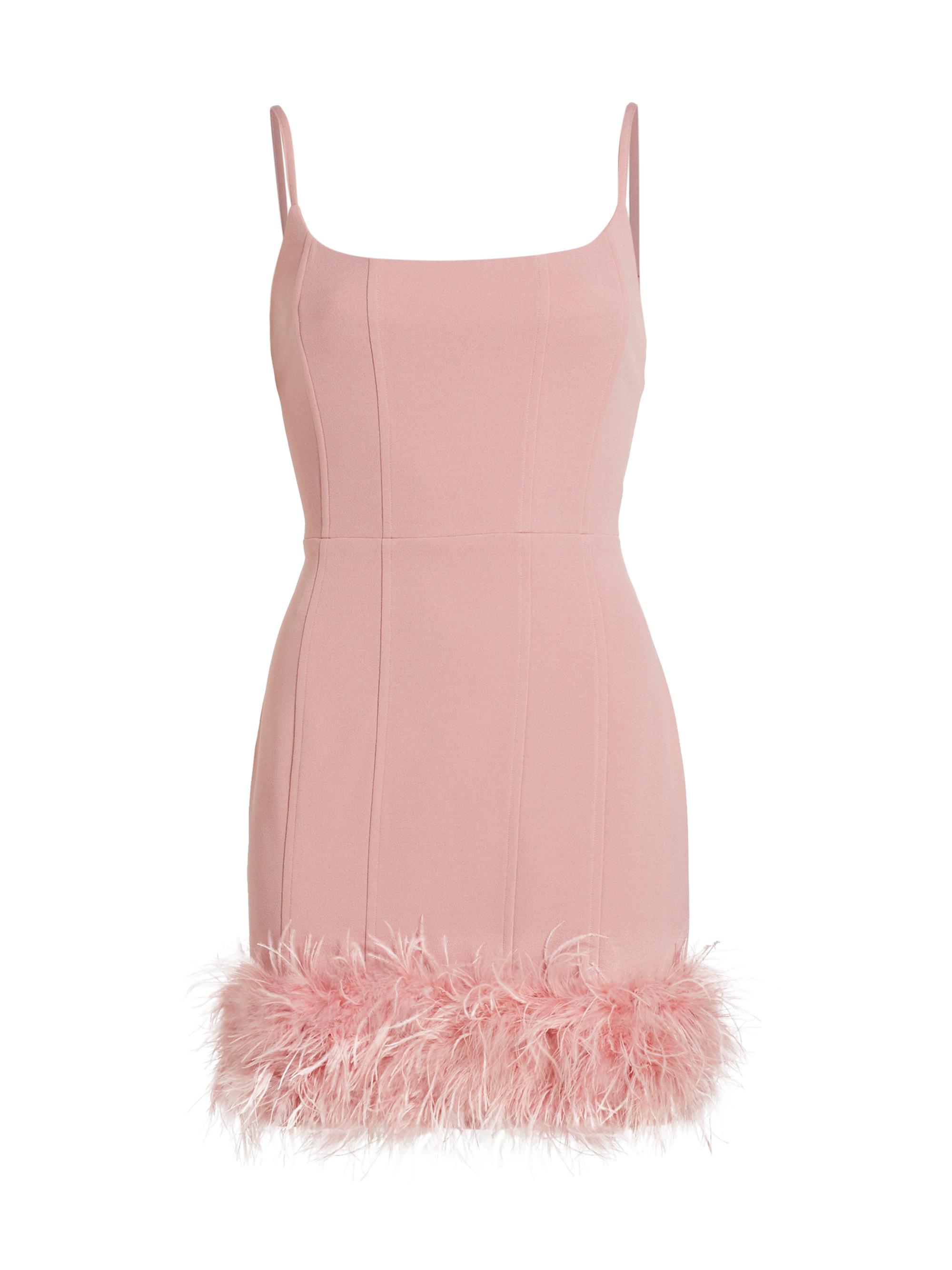 Line & Dot Women's Louisa Feather-Trim Minidress - Rose