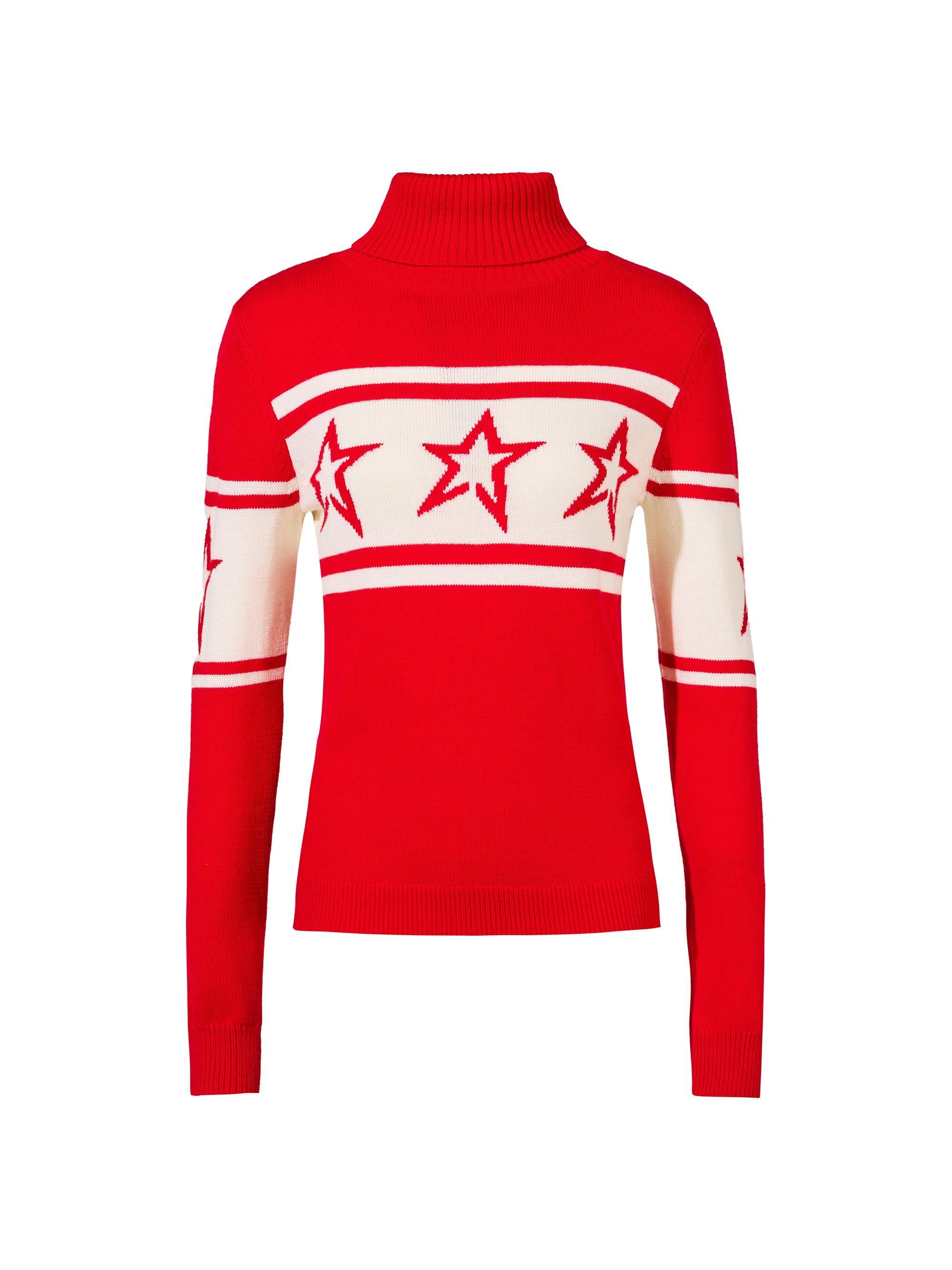 Perfect Moment Women's Intarsia Knit Chopper Sweater - Red White
