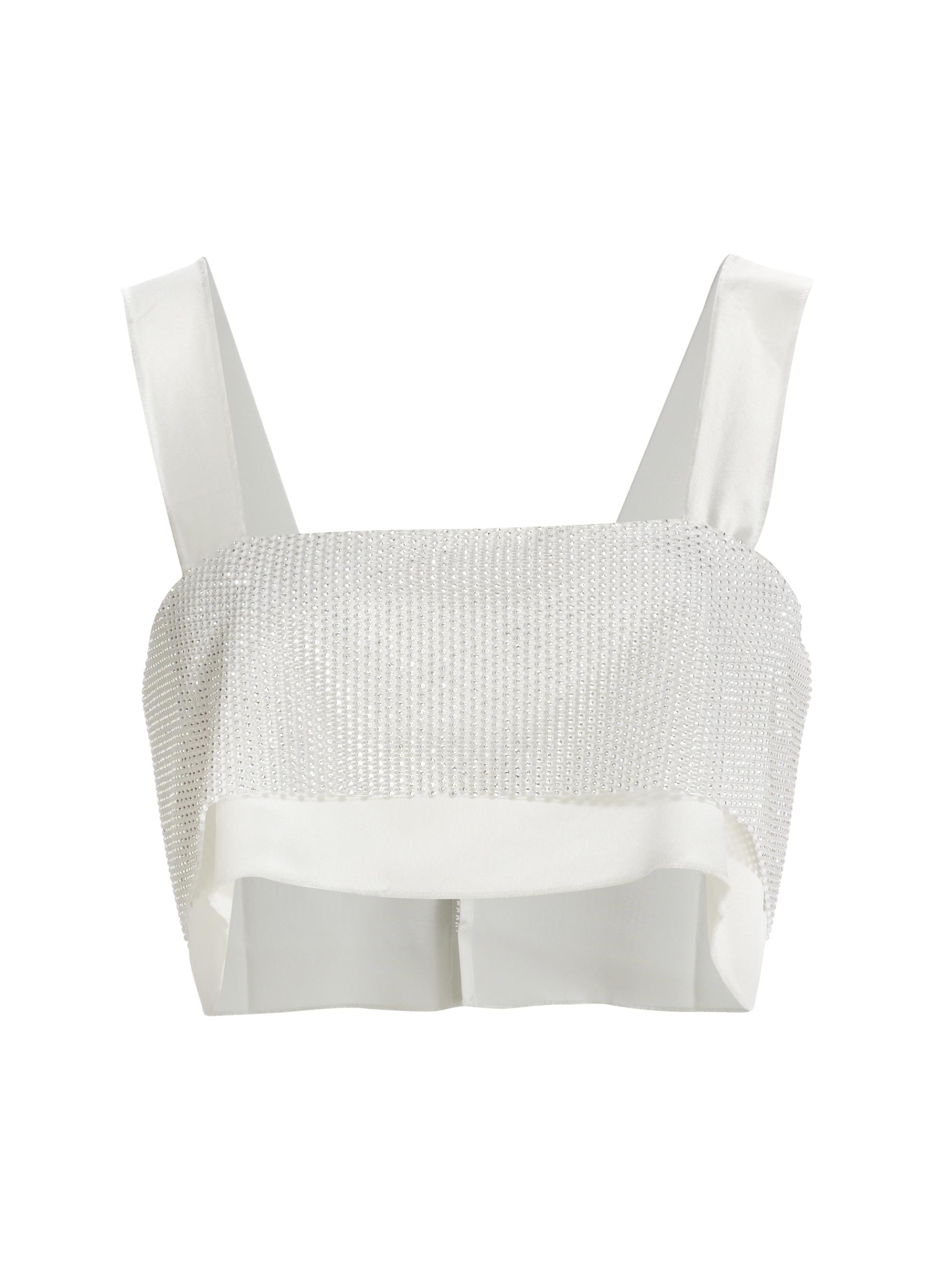 Nonchalant Label Women's Capri Embellished Crop Top - White