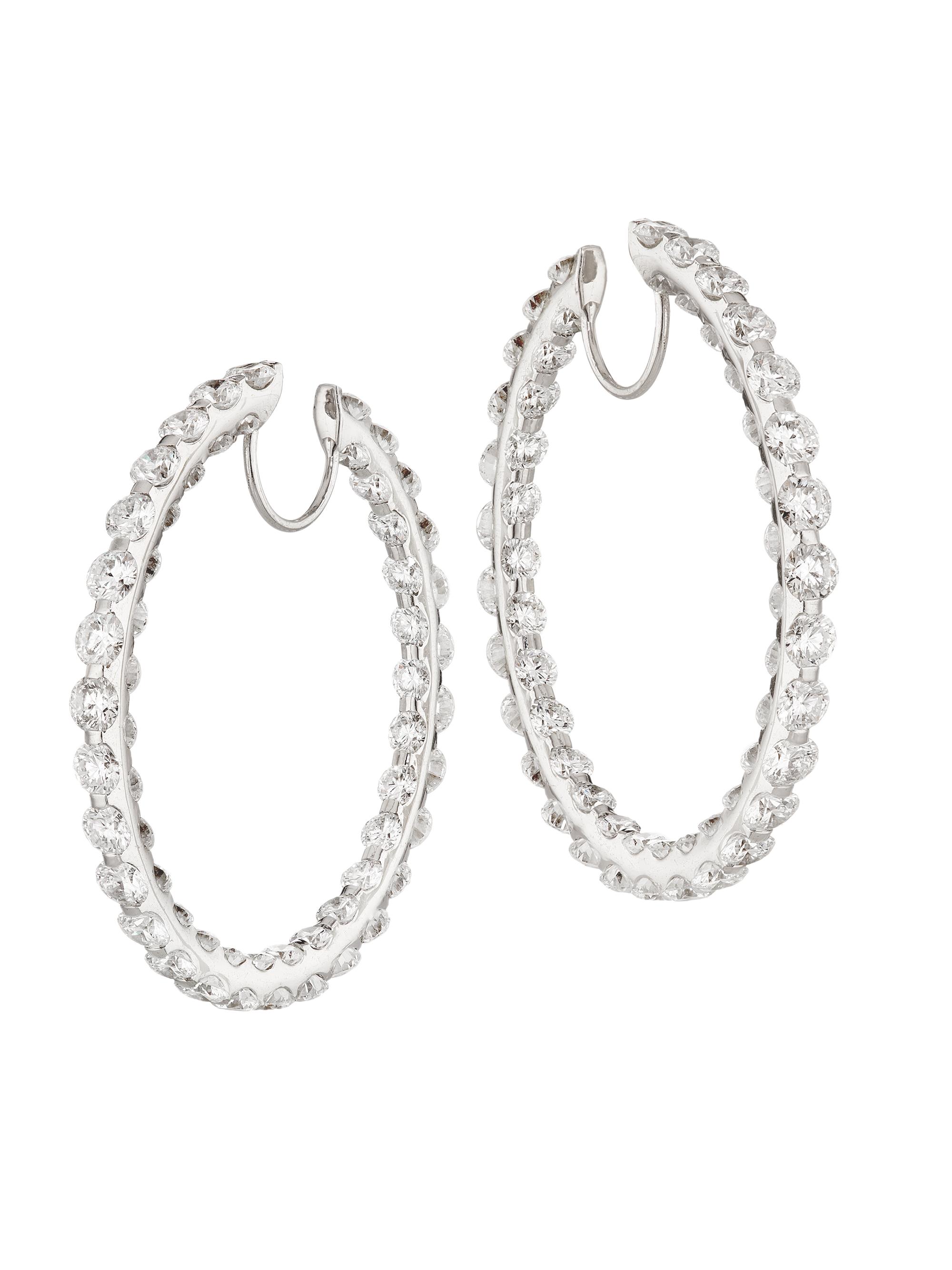 Chopard Women's Artisan Pieces 18K White Gold & 14.94 TCW Diamond Hoop Earrings - White Gold