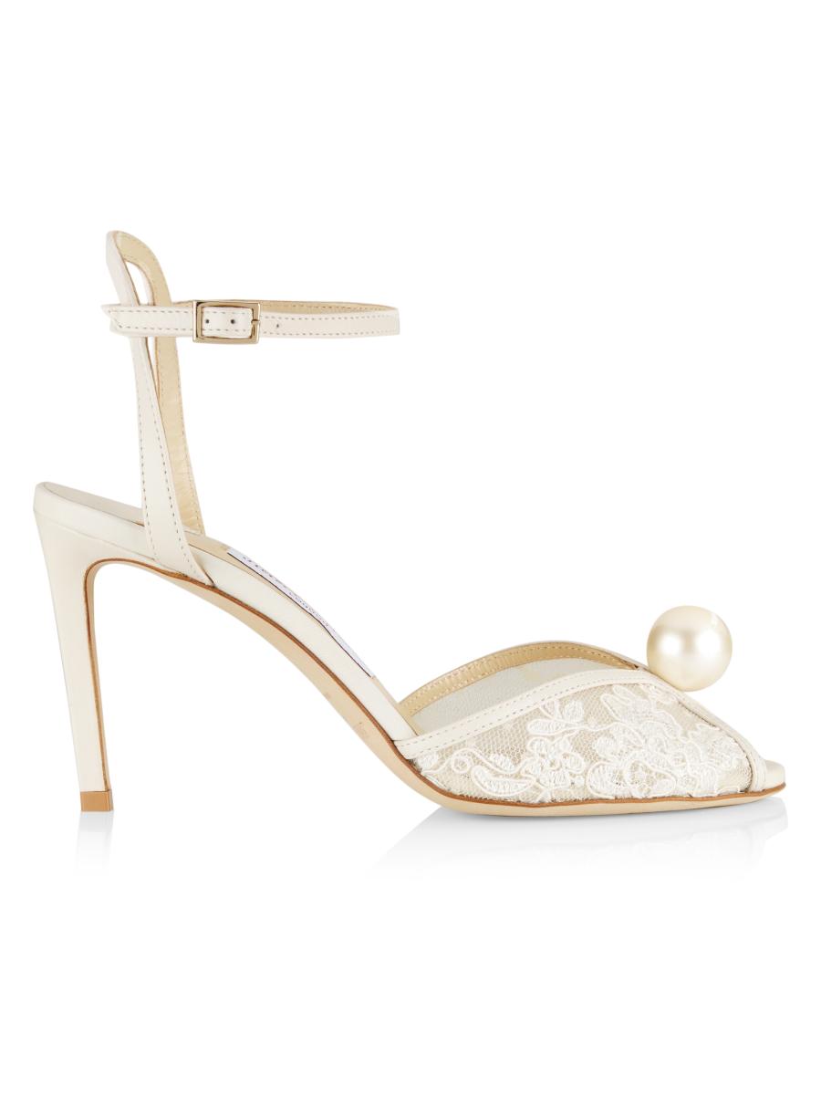Jimmy Choo Sacora 85MM Floral Lace Sandals | Saks Fifth Avenue