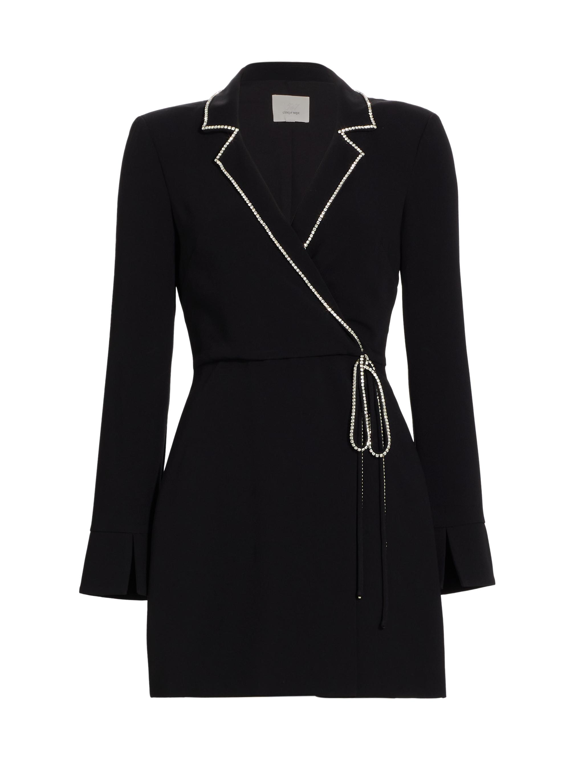 CINQ A SEPT Women's Barette Crystal-Trim Blazer Dress - Black - Women's Clothing