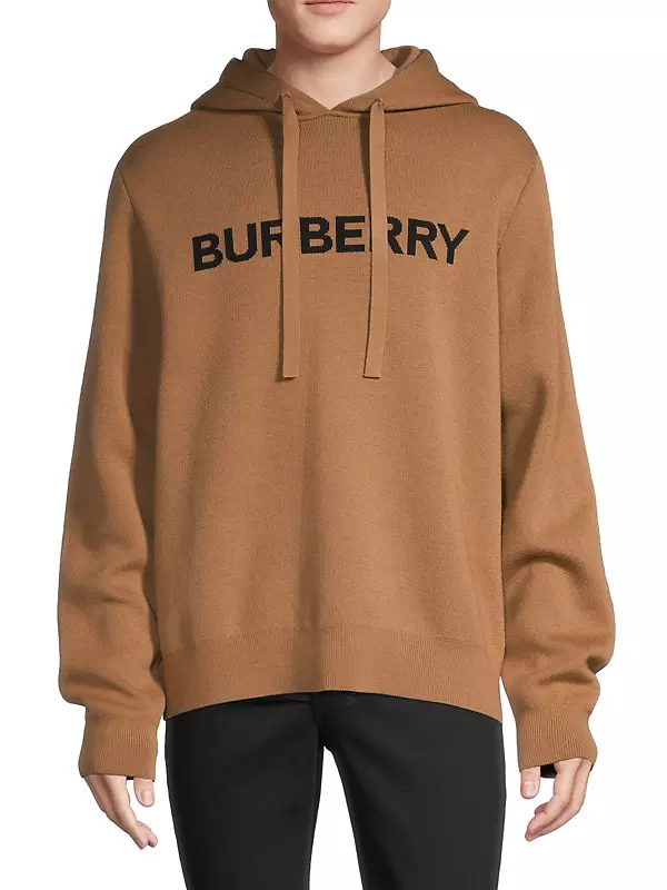 Shop Burberry Folton Logo Knit Hoodie | Saks Fifth Avenue