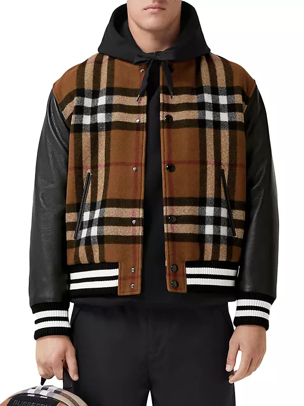 Burberry Wool and Leather Bomber Jacket