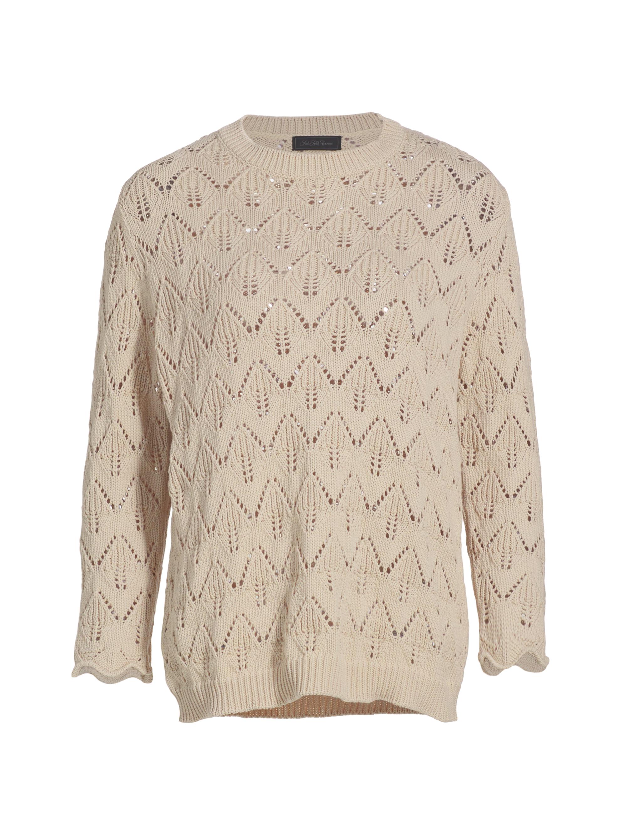 Saks Fifth Avenue Women's COLLECTION Open-Stitch Sweater - Sesame