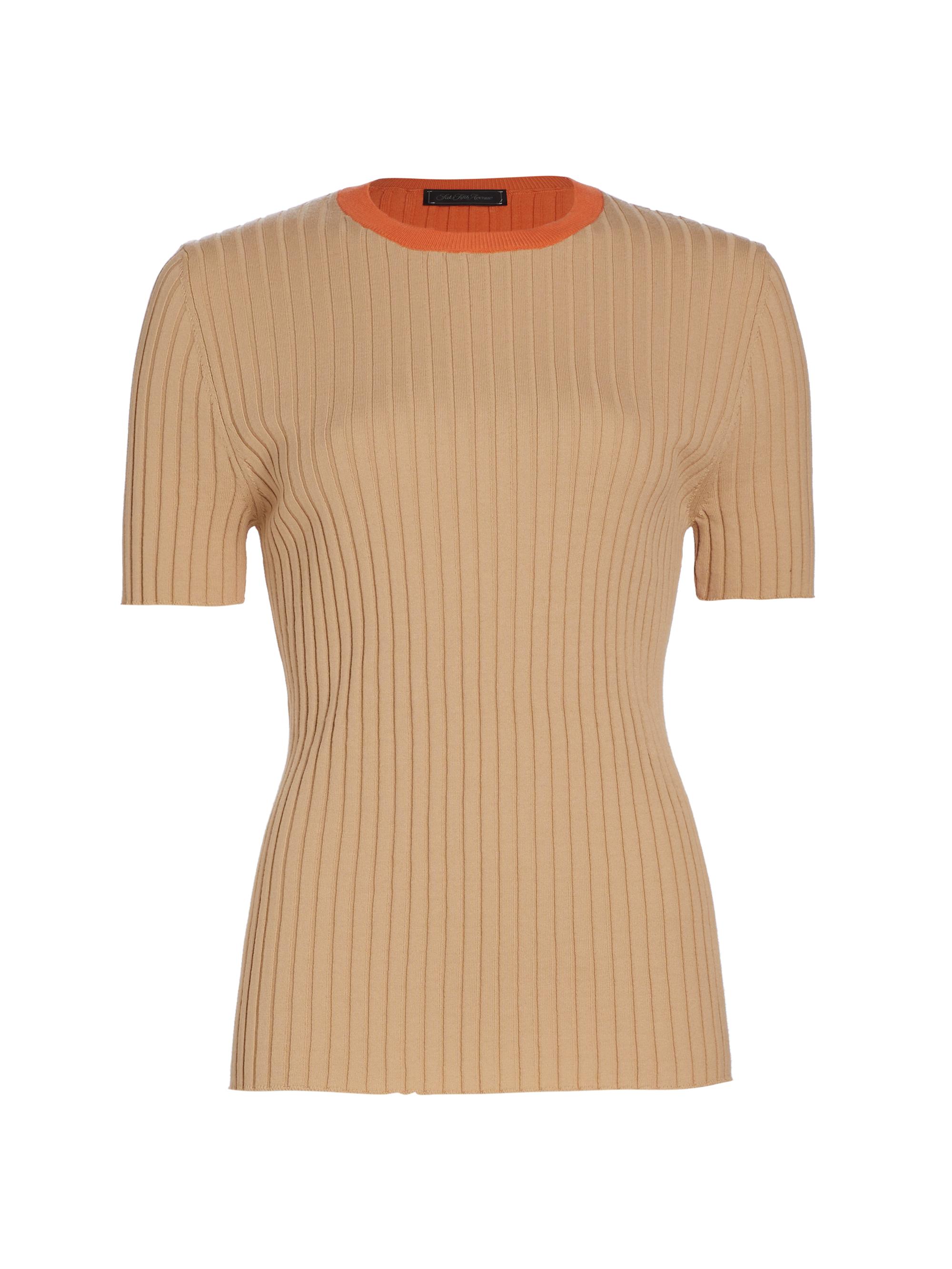 Saks Fifth Avenue Women's COLLECTION Cotton Short-Sleeve Sweater - Beige