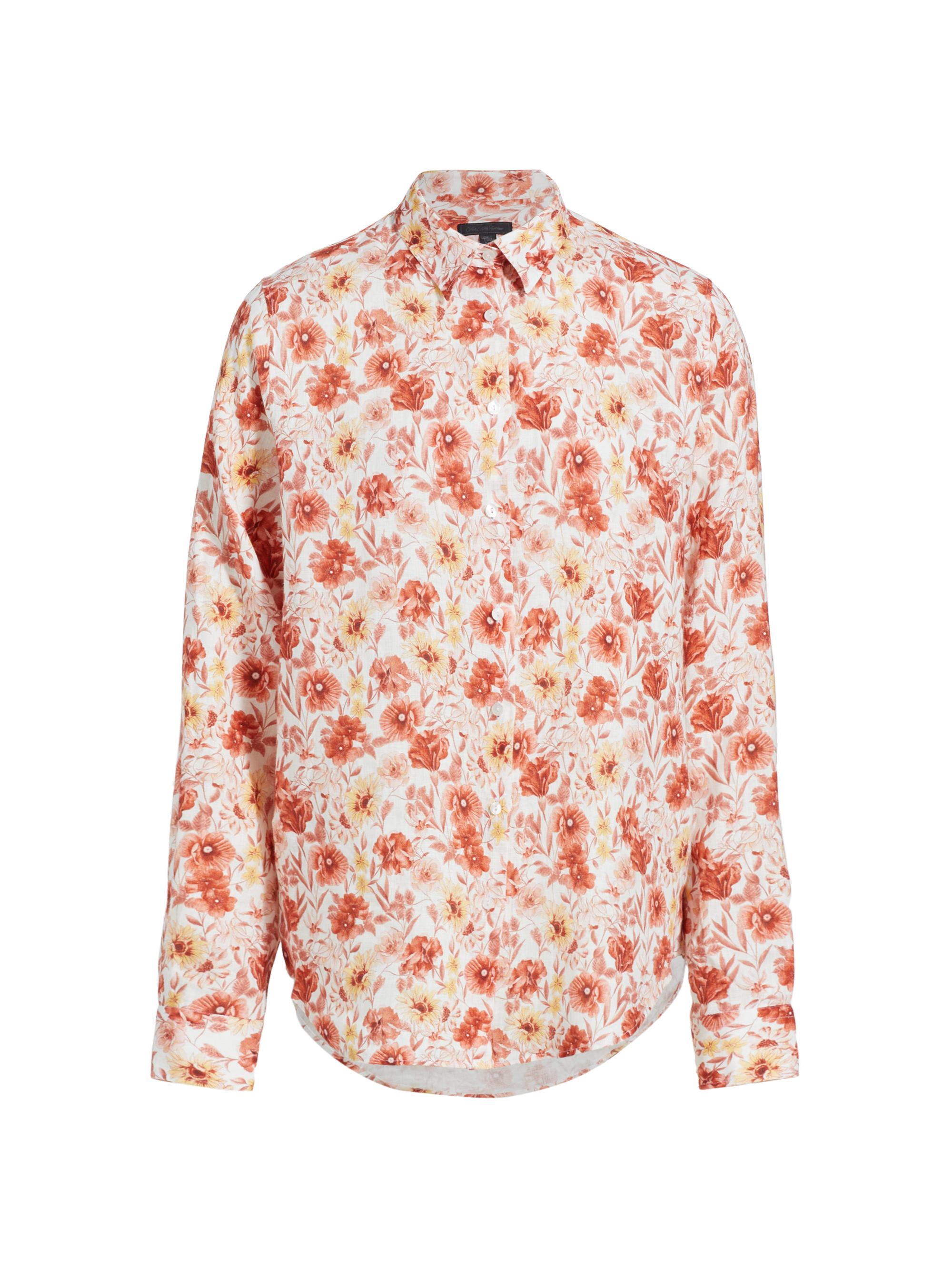 Saks Fifth Avenue Women's COLLECTION Floral Linen Button-Front Shirt - Citrus