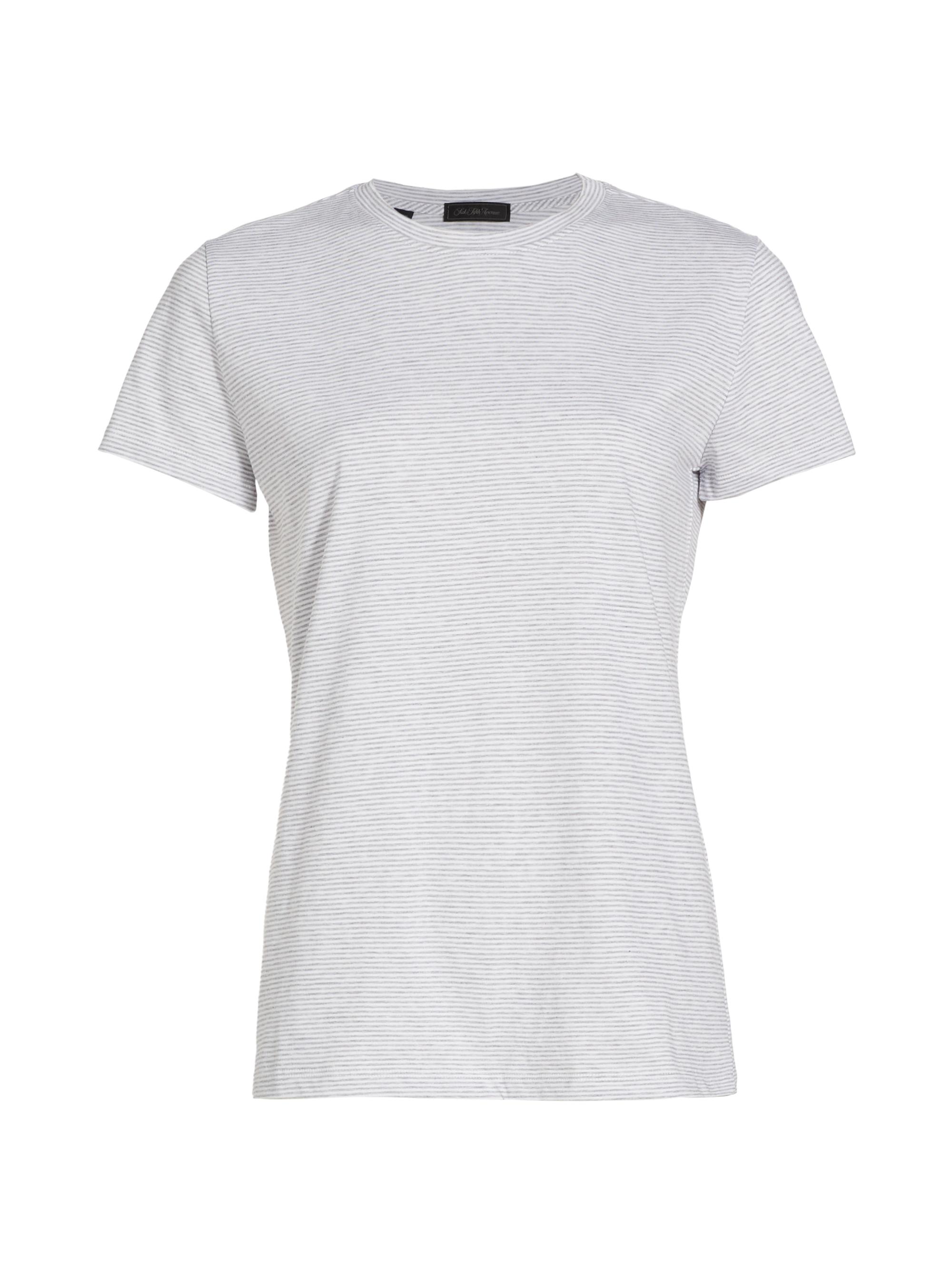 Saks Fifth Avenue Women's COLLECTION Striped Crewneck T-Shirt - Oyster