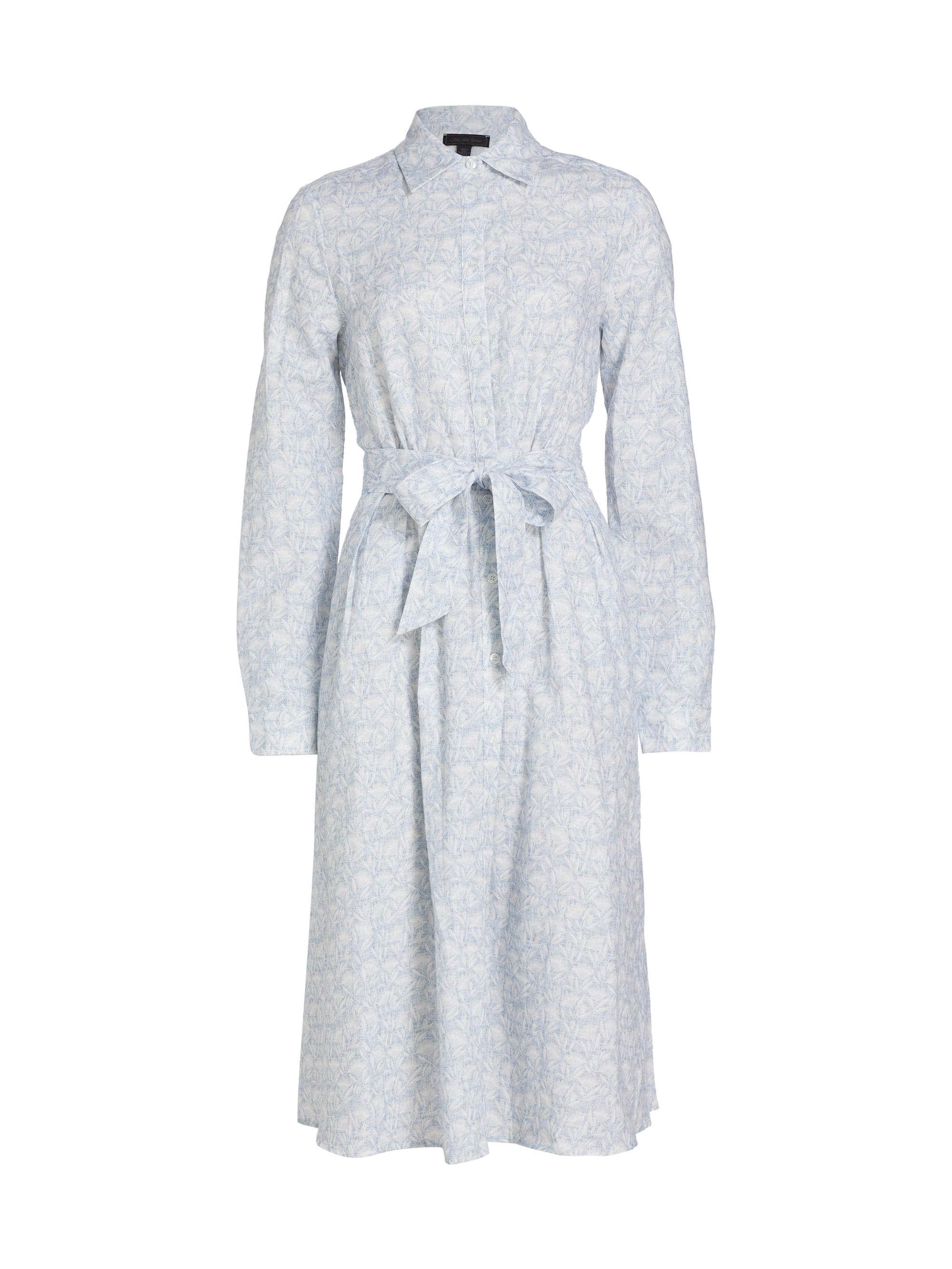 Saks Fifth Avenue Women's COLLECTION Printed Linen-Cotton Shirtdress - Sky Blue