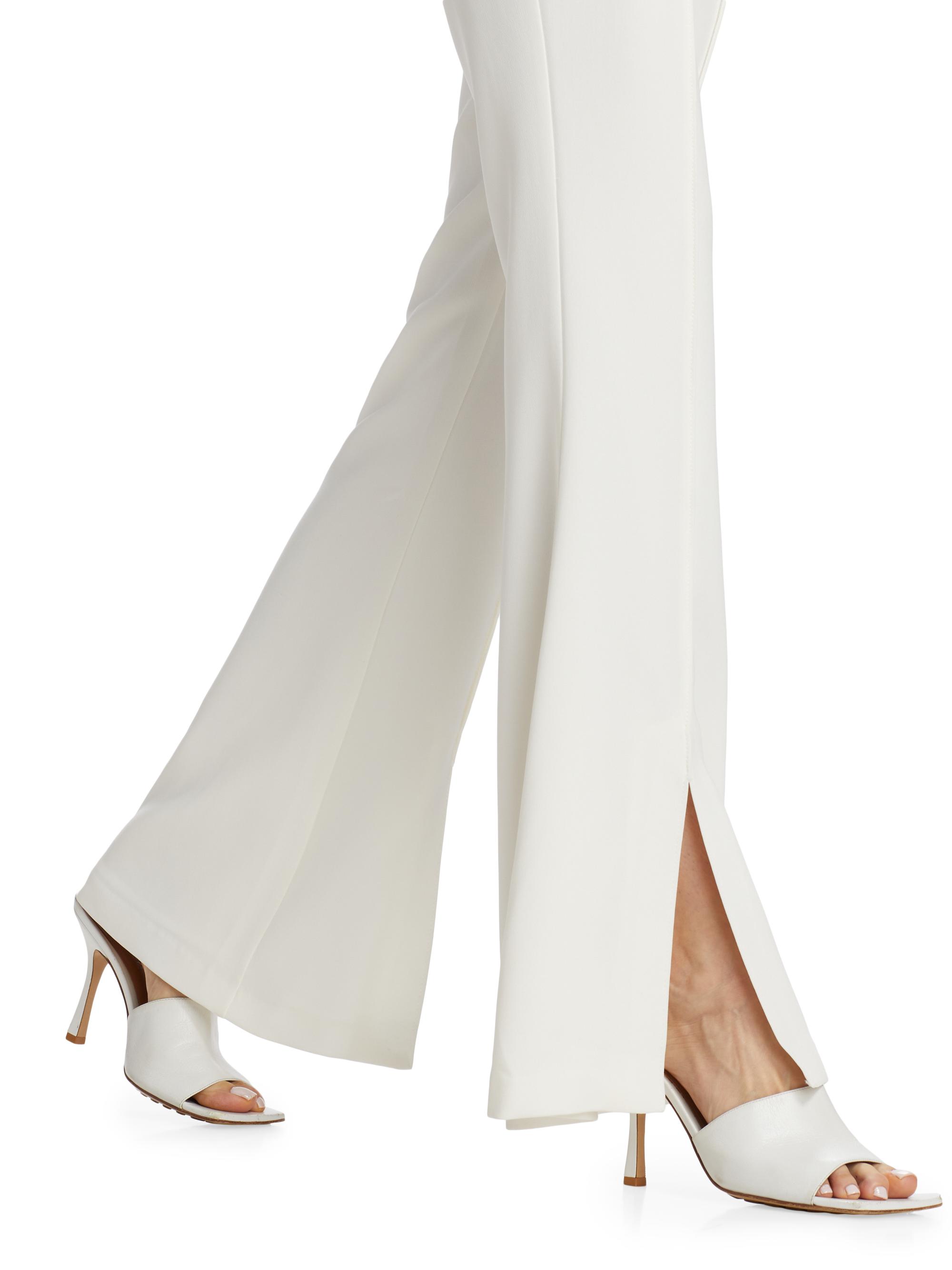 Cinq à Sept Billie High-Rise Wide-Leg Split-Hem Pants | Saks Fifth