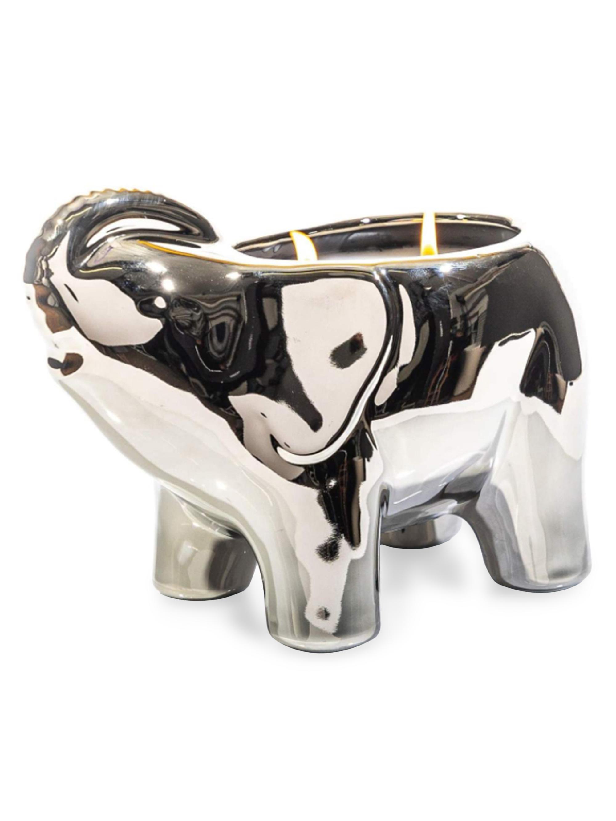 Thompson Ferrier Elephant Midnight Orchid Scented Candle - Silver