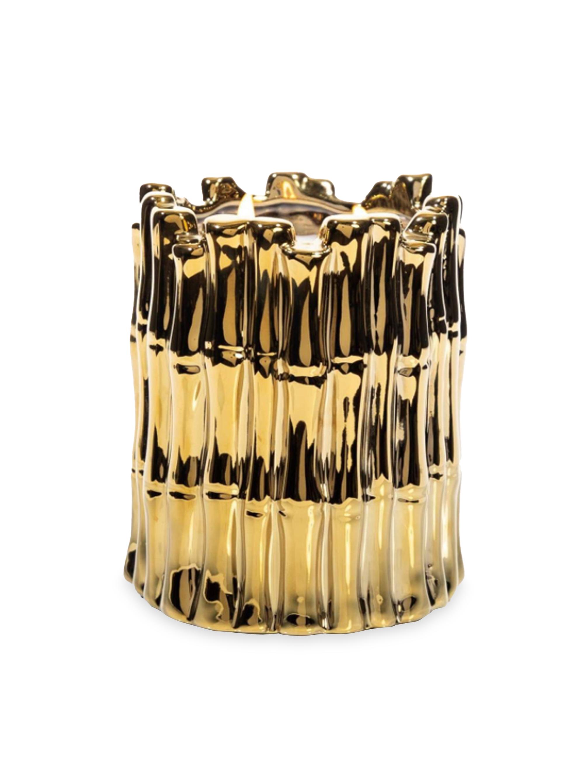 Thompson Ferrier Sagano Bamboo Champagne Rose Scented Candle - Gold