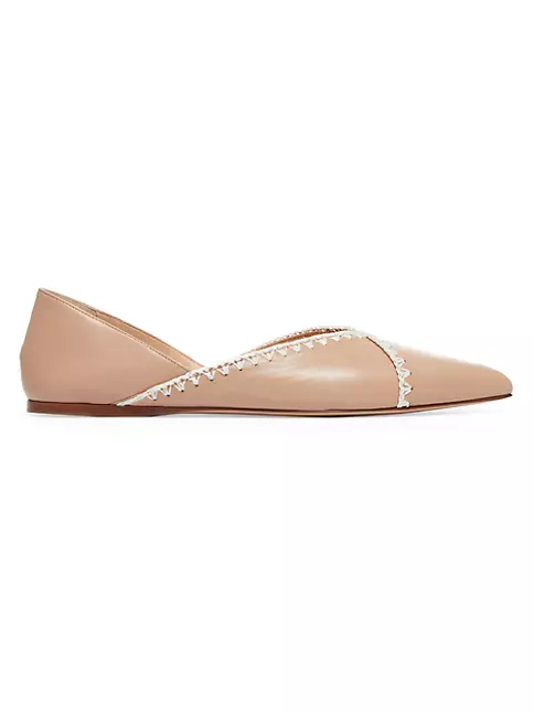 Shop Gabriela Hearst Avner Leather Pointed-Toe Flats