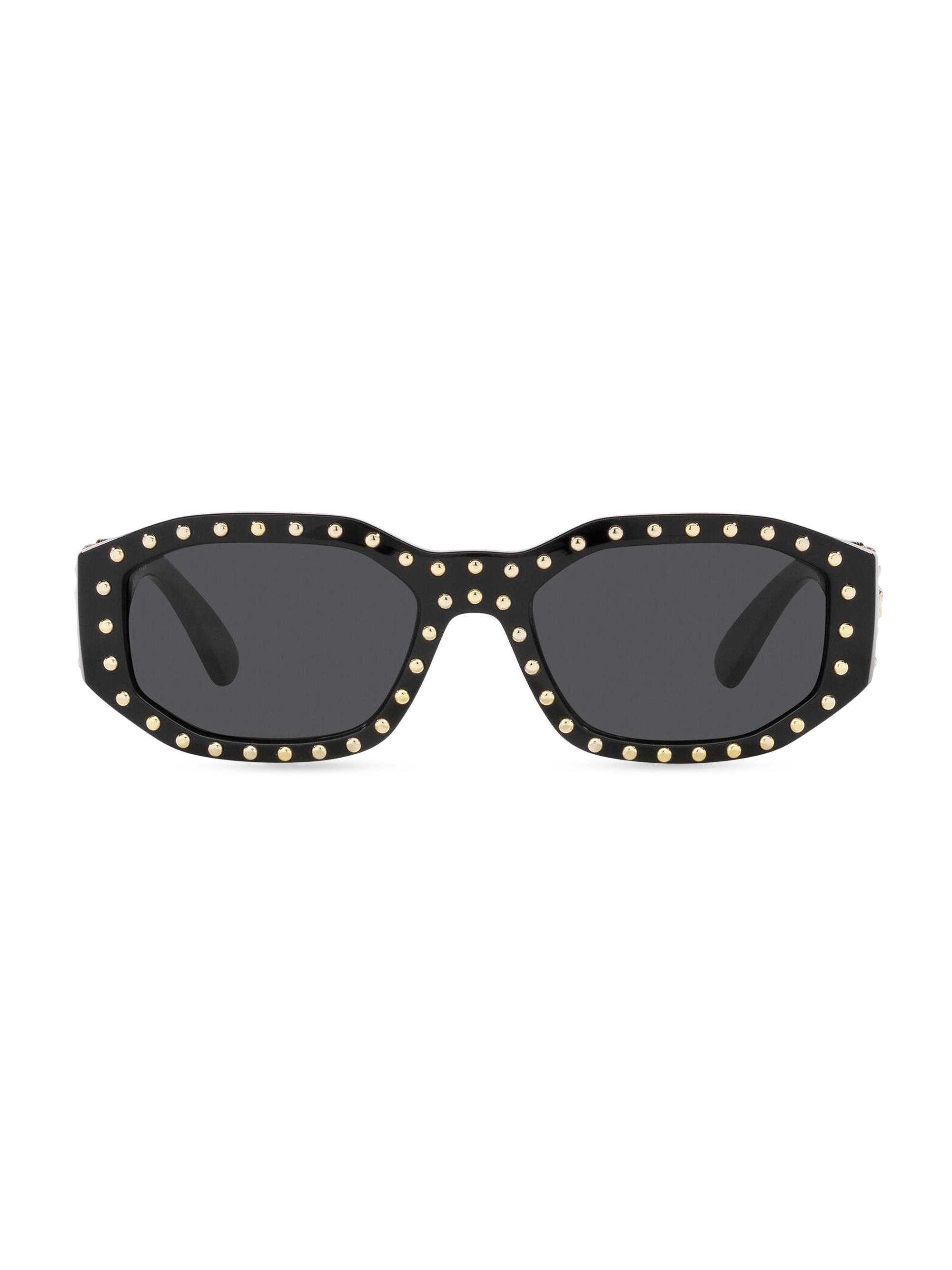 Versace Women's 53MM Hexagonal Sunglasses - Black Gold
