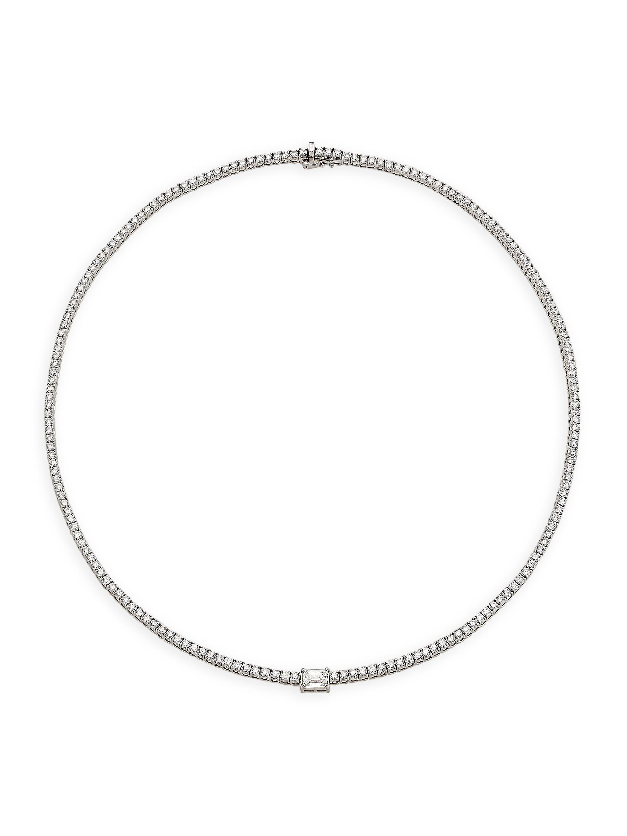 Stephanie Gottlieb Women's 14K White Gold & 6.71 TCW Diamond Tennis Necklace - White Gold