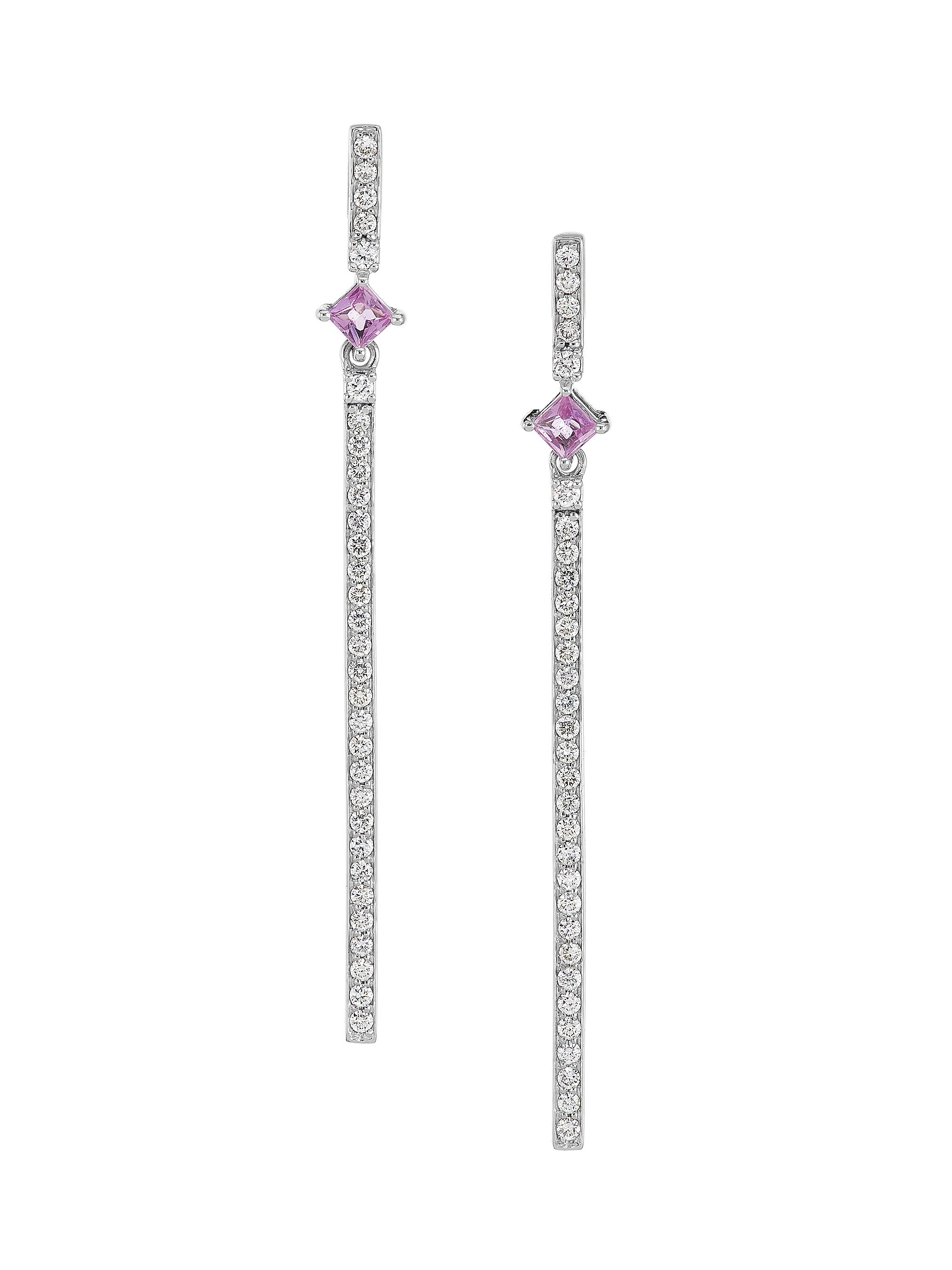 Stephanie Gottlieb Women's 14K White Gold, 0.37 TCW Diamond, & Sapphire Drop Earrings - White Gold