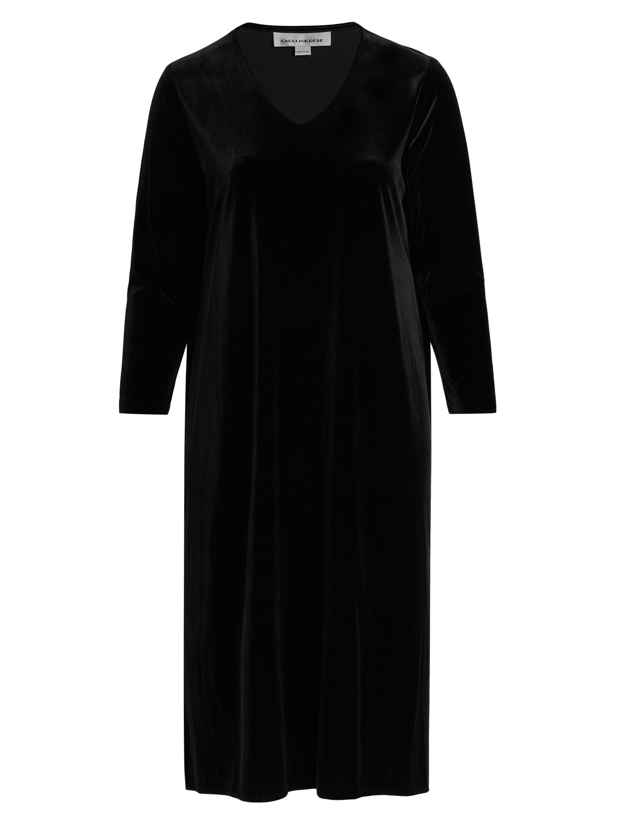 Caroline Rose Women's Stretch Velvet Midi-Dress - Black