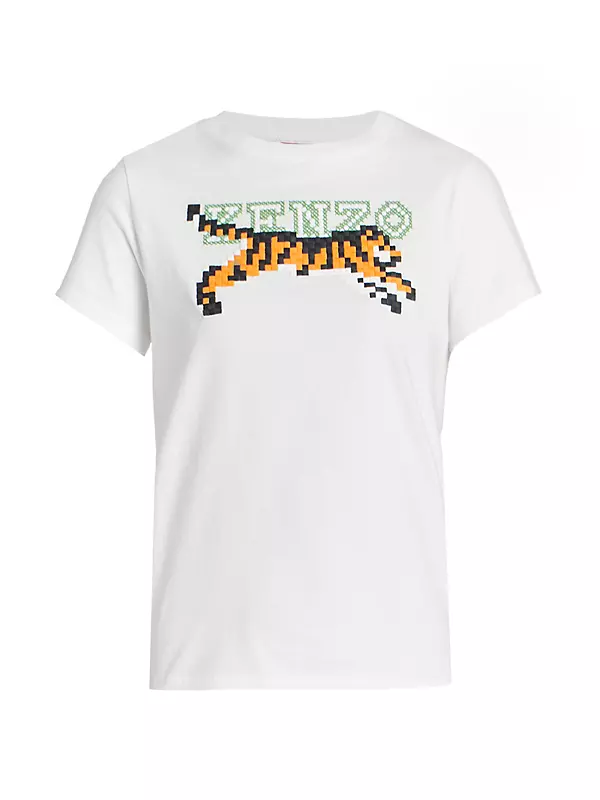 Kenzo Black Cotton Tiger Printed Short Sleeve T-Shirt Size XL