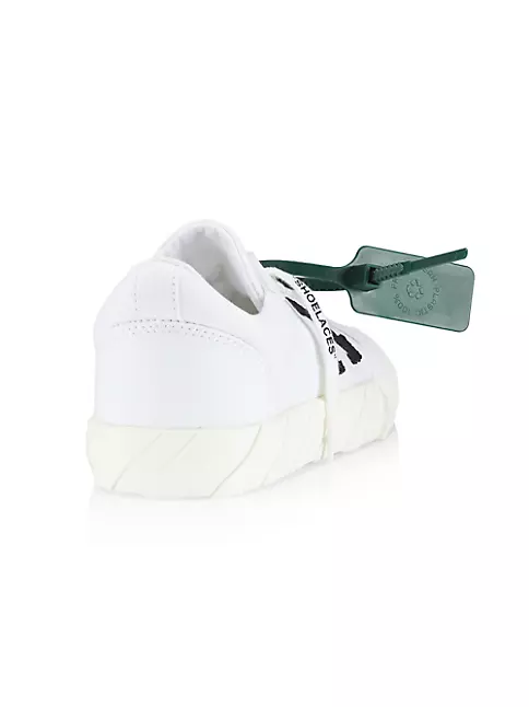 Off-White Low Vulcanized Calf Leather Sneaker White & Black