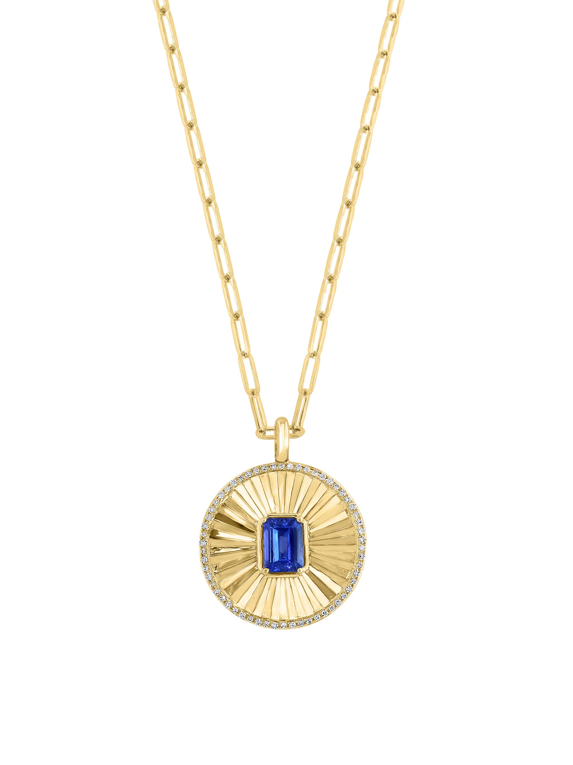 Saks Fifth Avenue Collection Women's 14K Yellow Gold, 0.26 TCW Diamond & Tanzanite Pendant Necklace - Yellow Gold