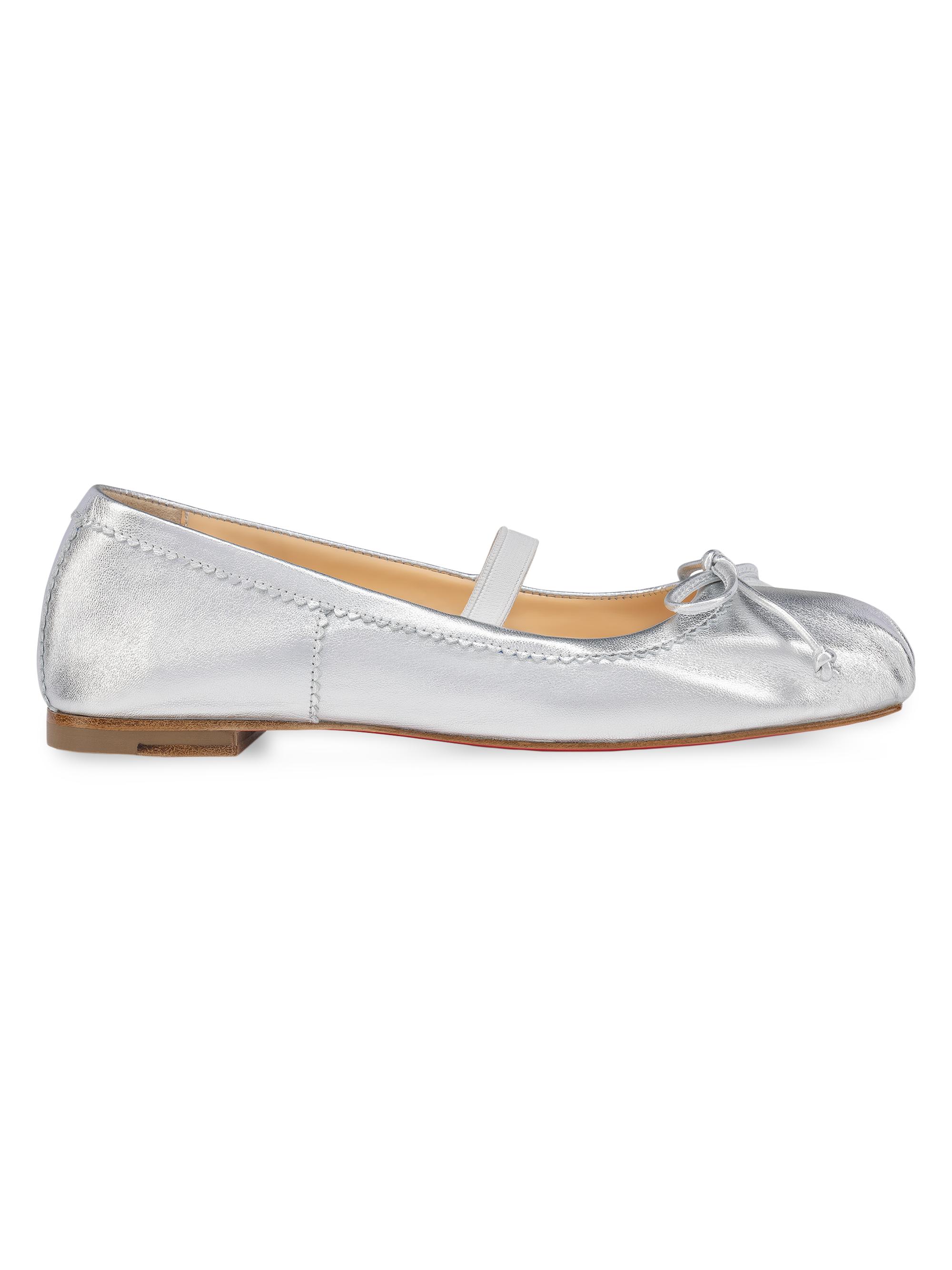 Christian Louboutin Little Girl's & Girl's Baballet - Silver 1.5 (Child)