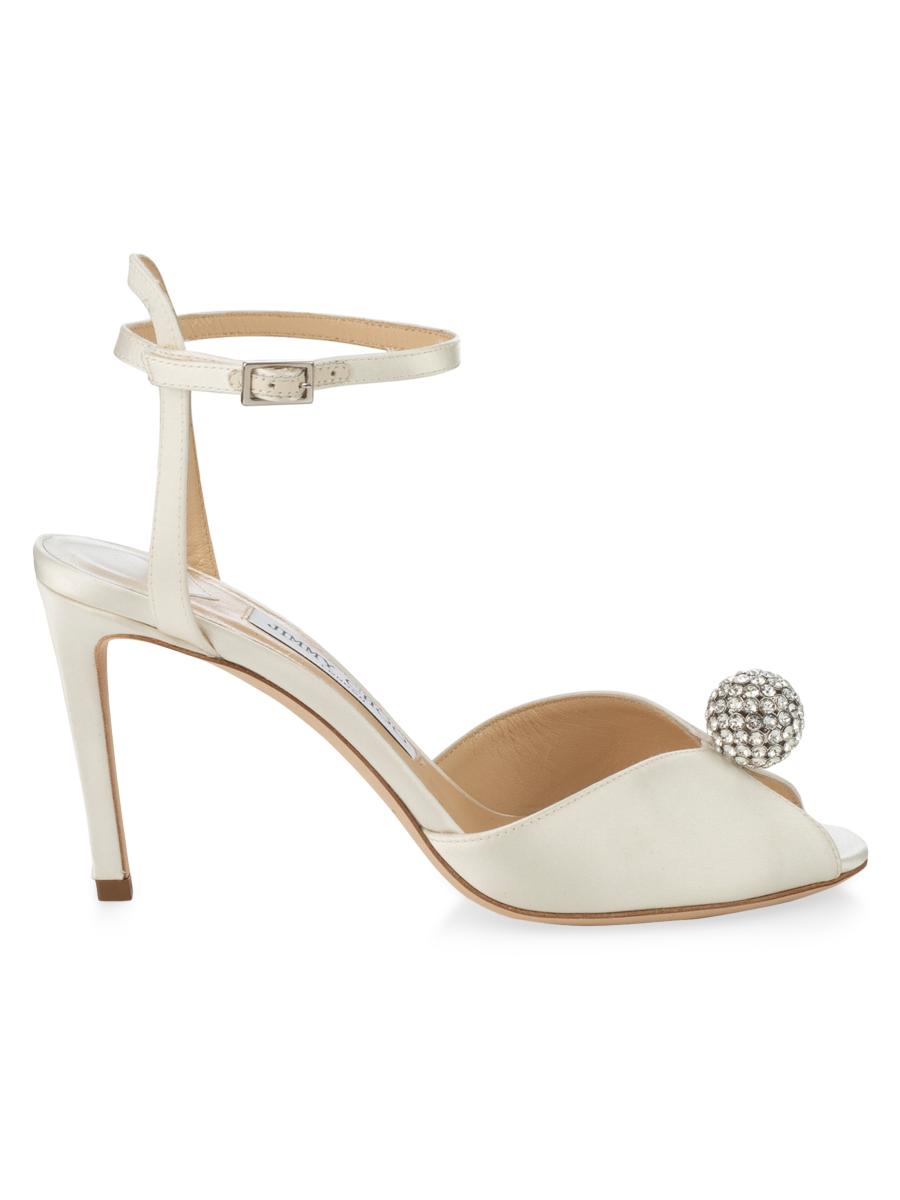 Jimmy Choo Sacora 85MM Satin Sandals | Saks Fifth Avenue