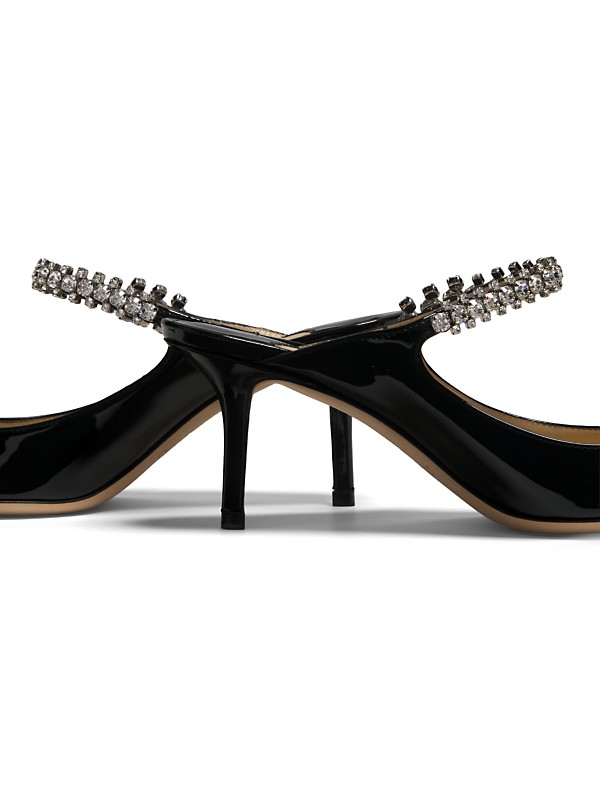Shop Jimmy Choo Bing 65MM Embellished Patent Leather Mules Shop Jimmy Choo Bing 65MM Embellished Patent Leather Mules