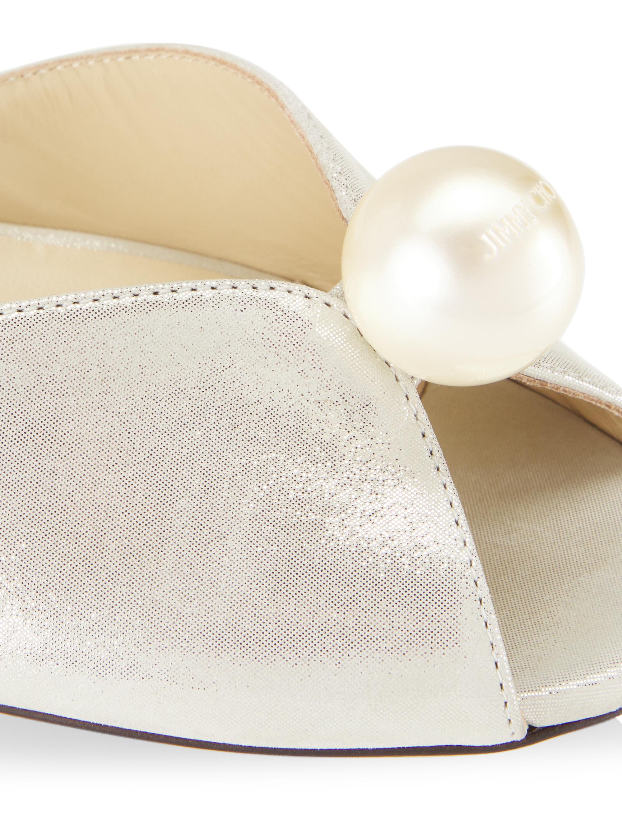 Jimmy Choo Sacaria 85MM Shimmer Suede Sandals | Saks Fifth Avenue