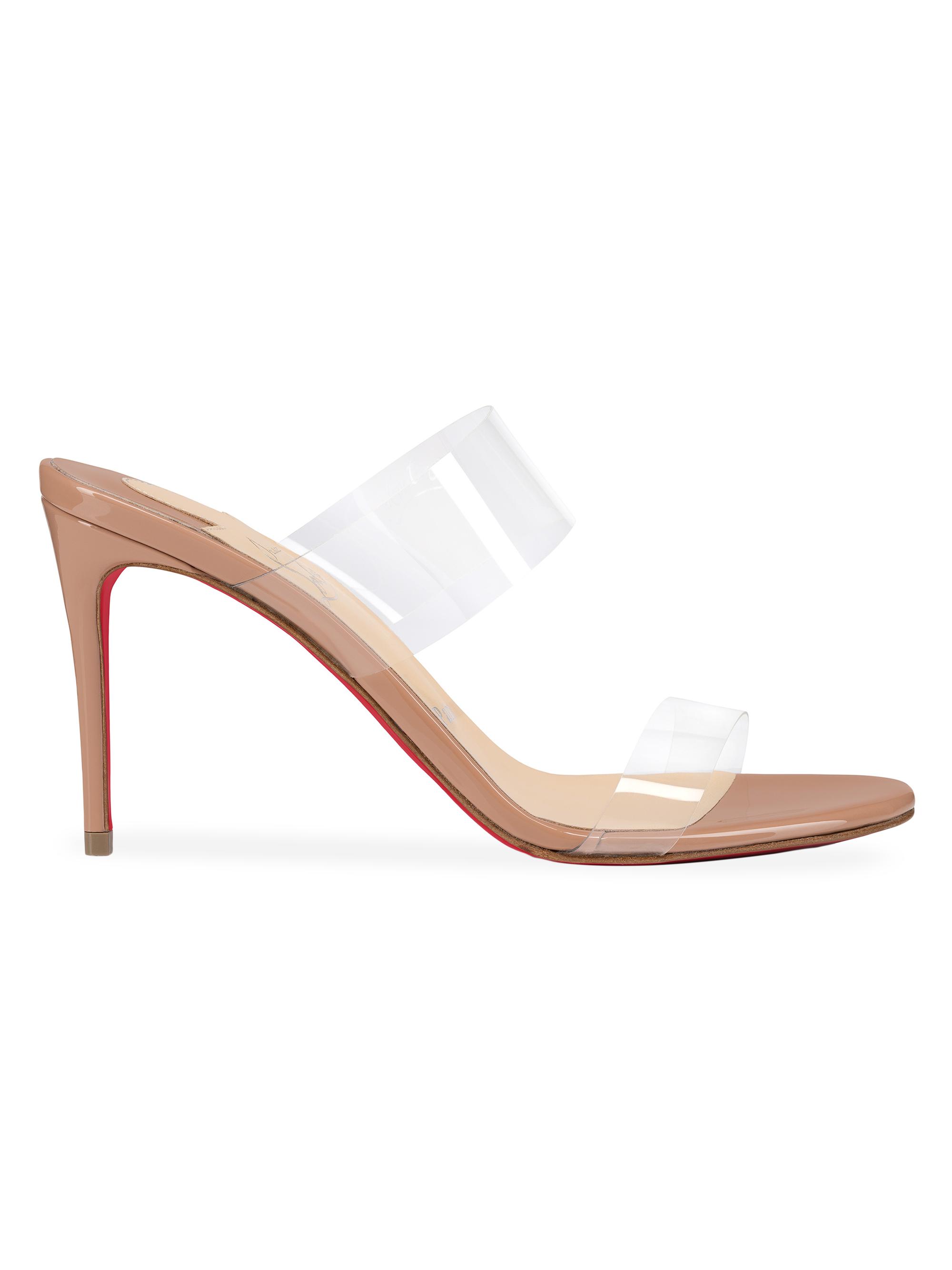 Christian Louboutin Women's Just Nothing 85MM Patent Leather Mules - Blush