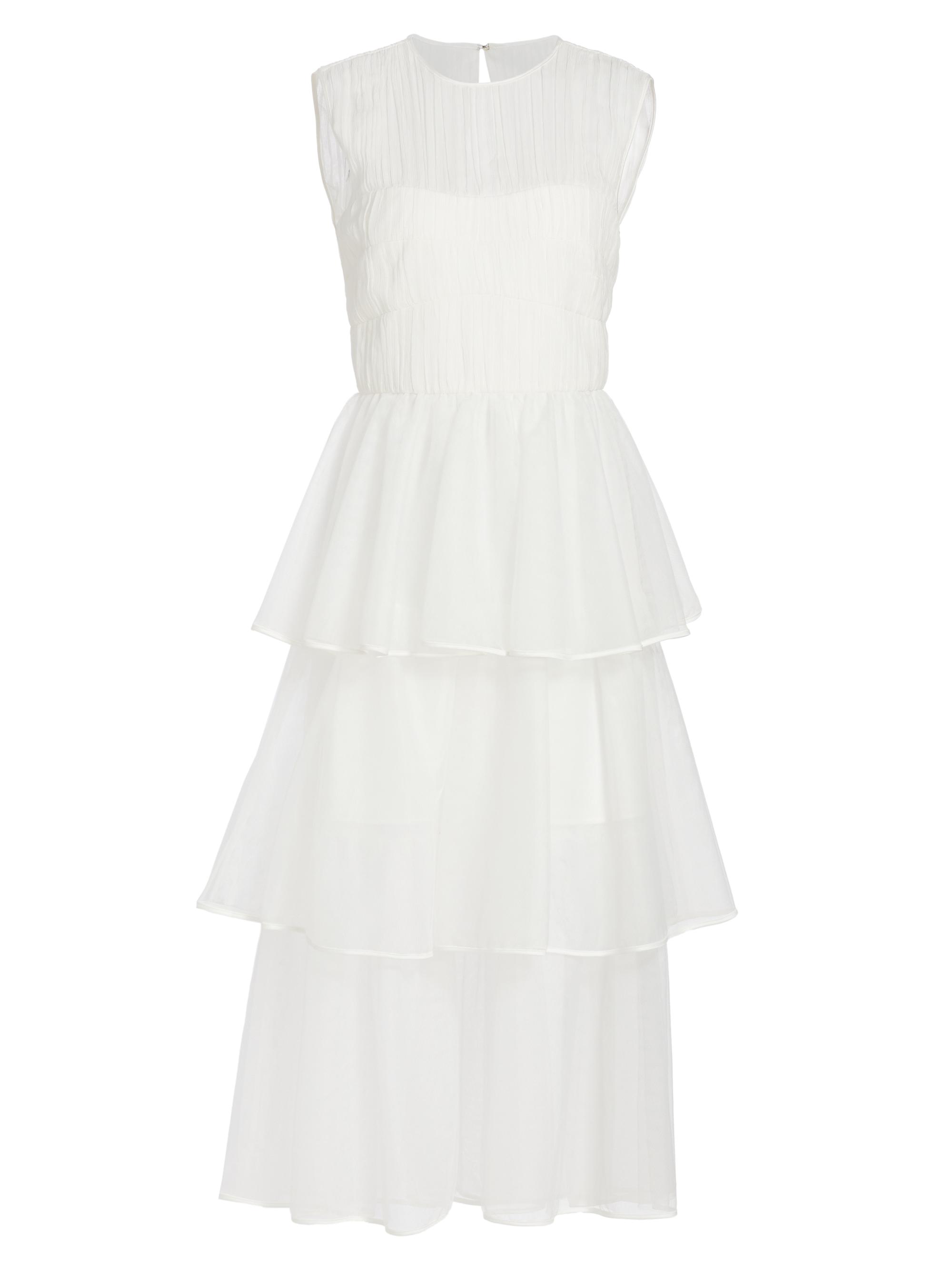 SIMKHAI Women's Benton Pleated Tulle Dress - White
