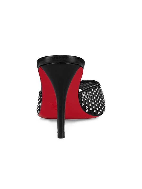 Shop Christian Louboutin Apostropha 80MM Mules Mesh Strass Shop Christian Louboutin Apostropha 80MM Mules Mesh Strass