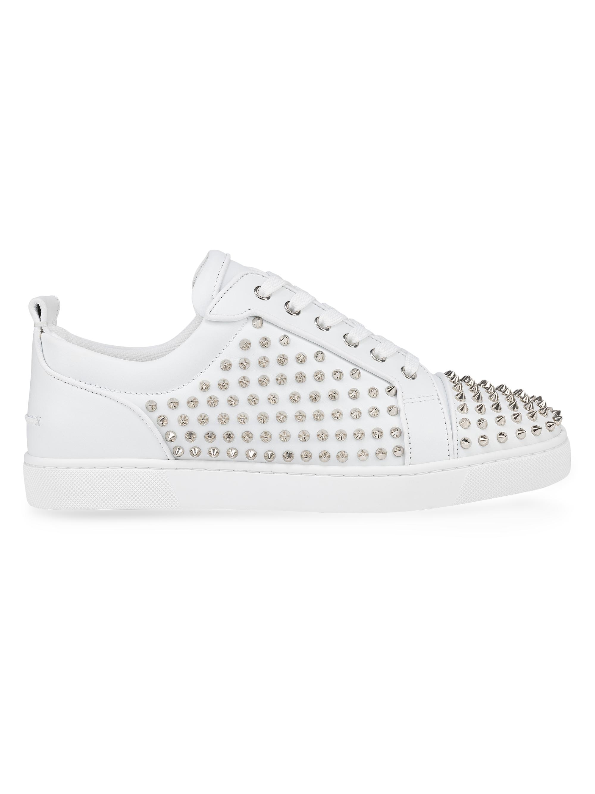 Christian Louboutin Men's Louis Spikes Junior Sneakers - White