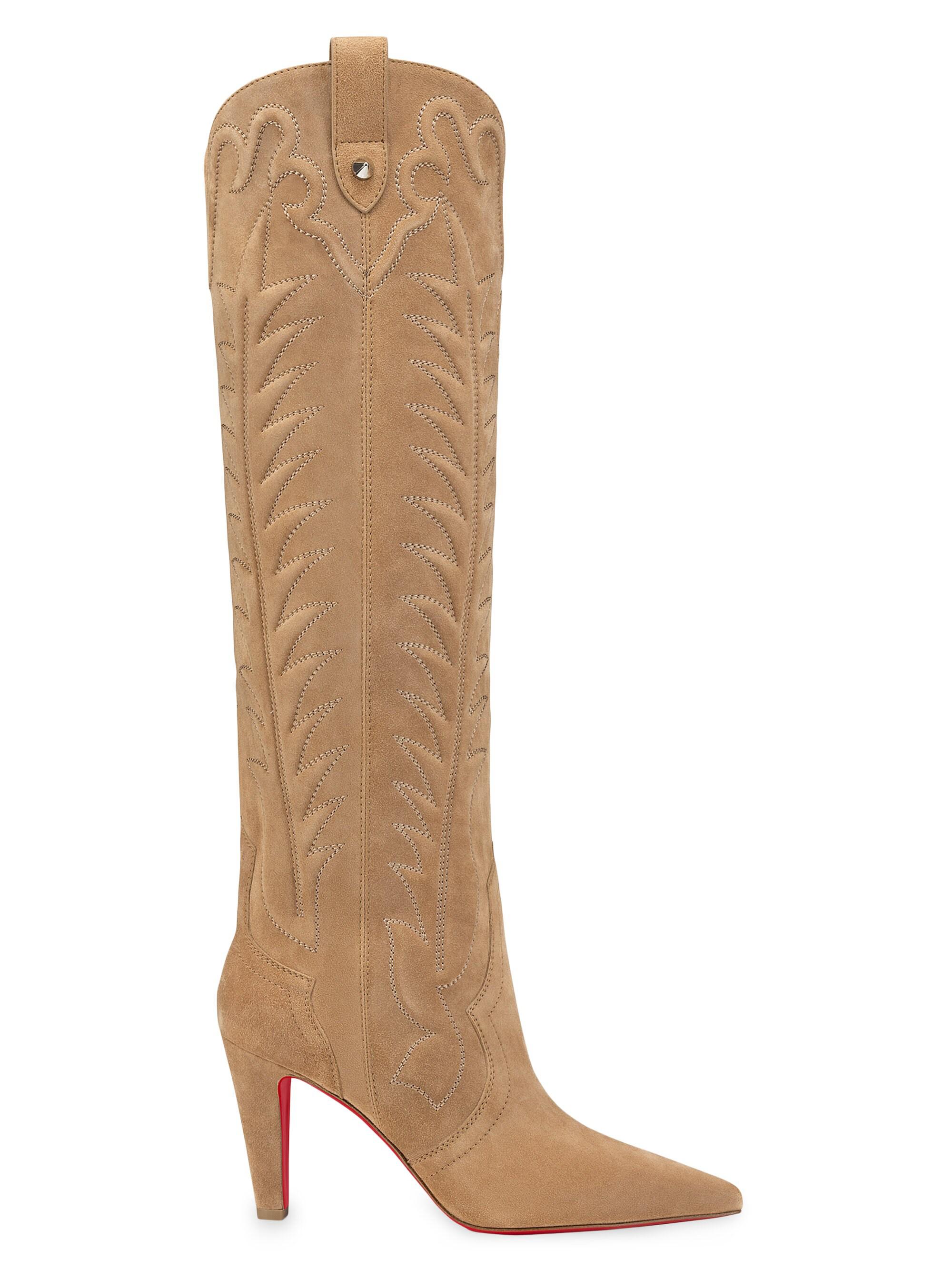 Christian Louboutin Santia Botta 85MM Leather Boots | Saks Fifth