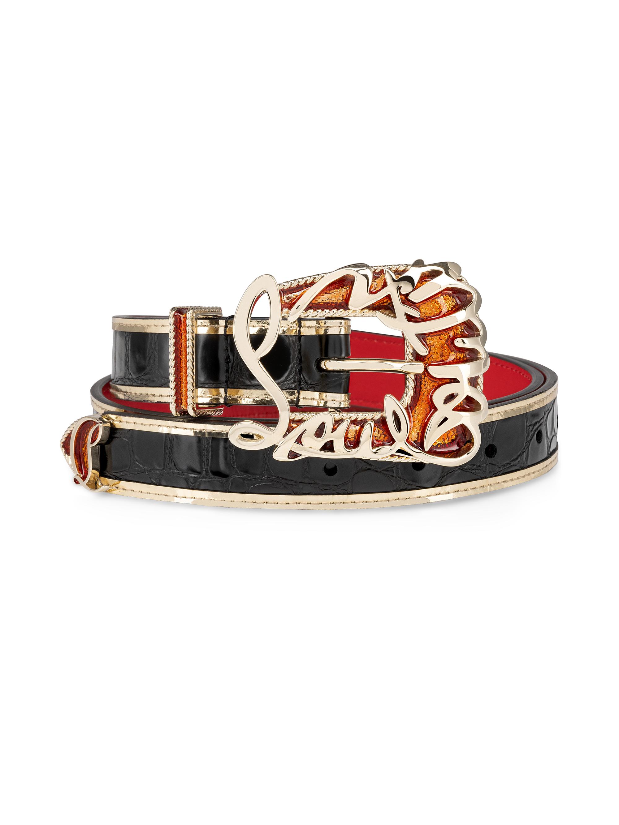 Christian Louboutin Women's Giddy Logo Belt - Black