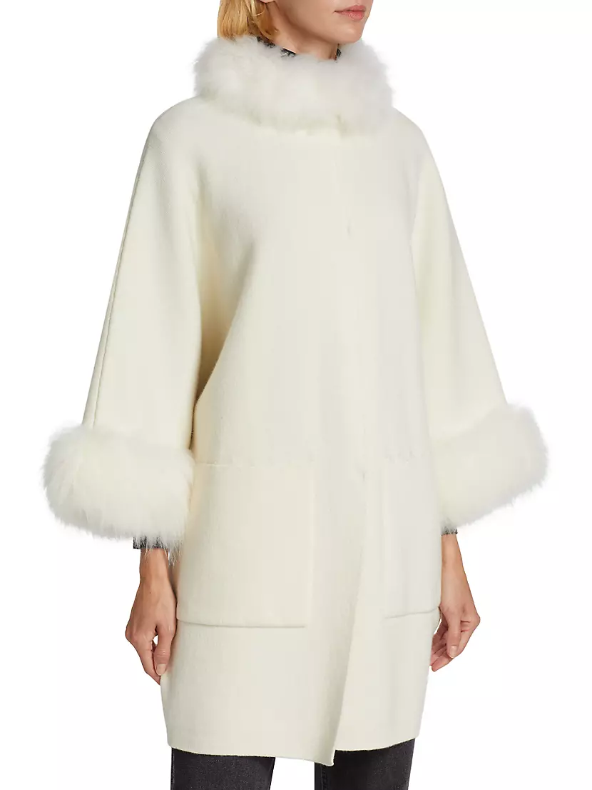 | Shop Avenue Saks Cashmere Fur-Trimmed Fifth Coat Maximilian