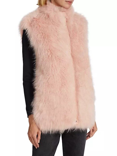 Woman's Gorski Light Pink Fur Vest | Day Furs