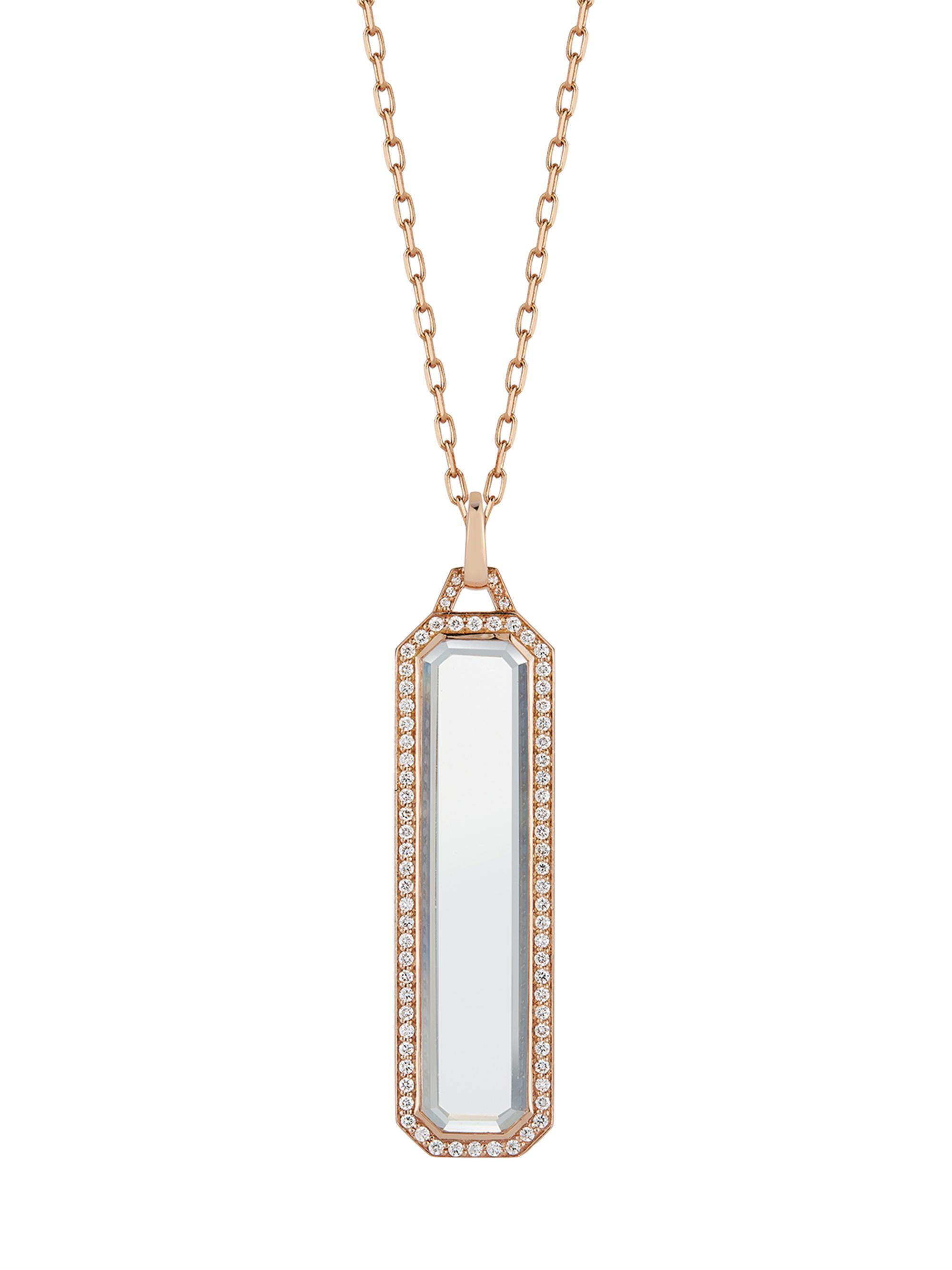 Walters Faith Women's Bell 18K Rose Gold, Rock Crystal, & 0.48 TCW Diamond Pendant - Rose Gold