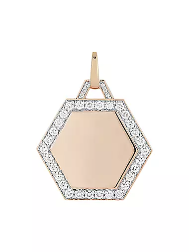 Dora 18K Rose Gold & 0.47 TCW Diamond Hexagon Pendant