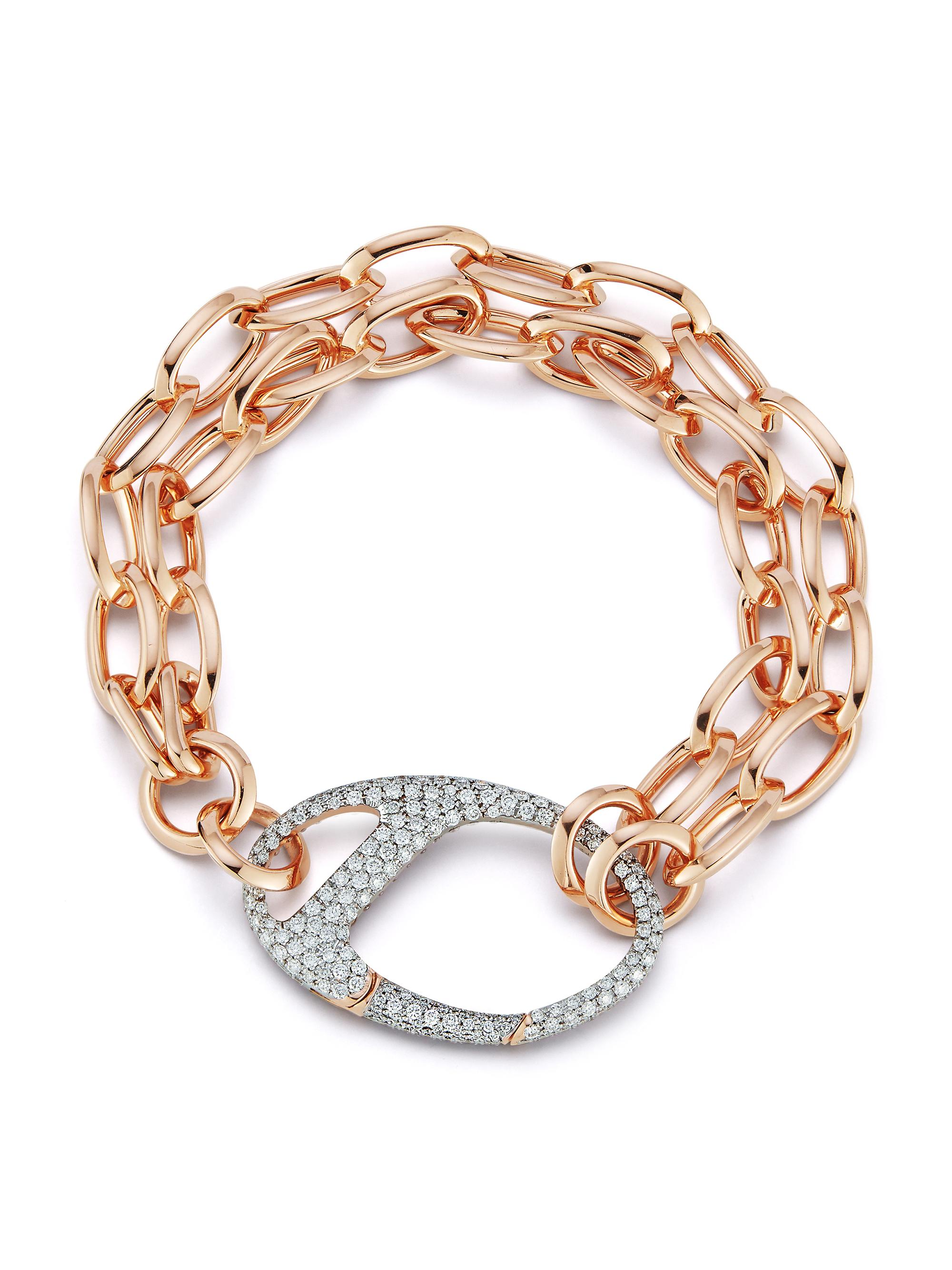 Walters Faith Women's Garnett 18K Rose Gold & Diamond Split Chain Link Bracelet - Rose Gold