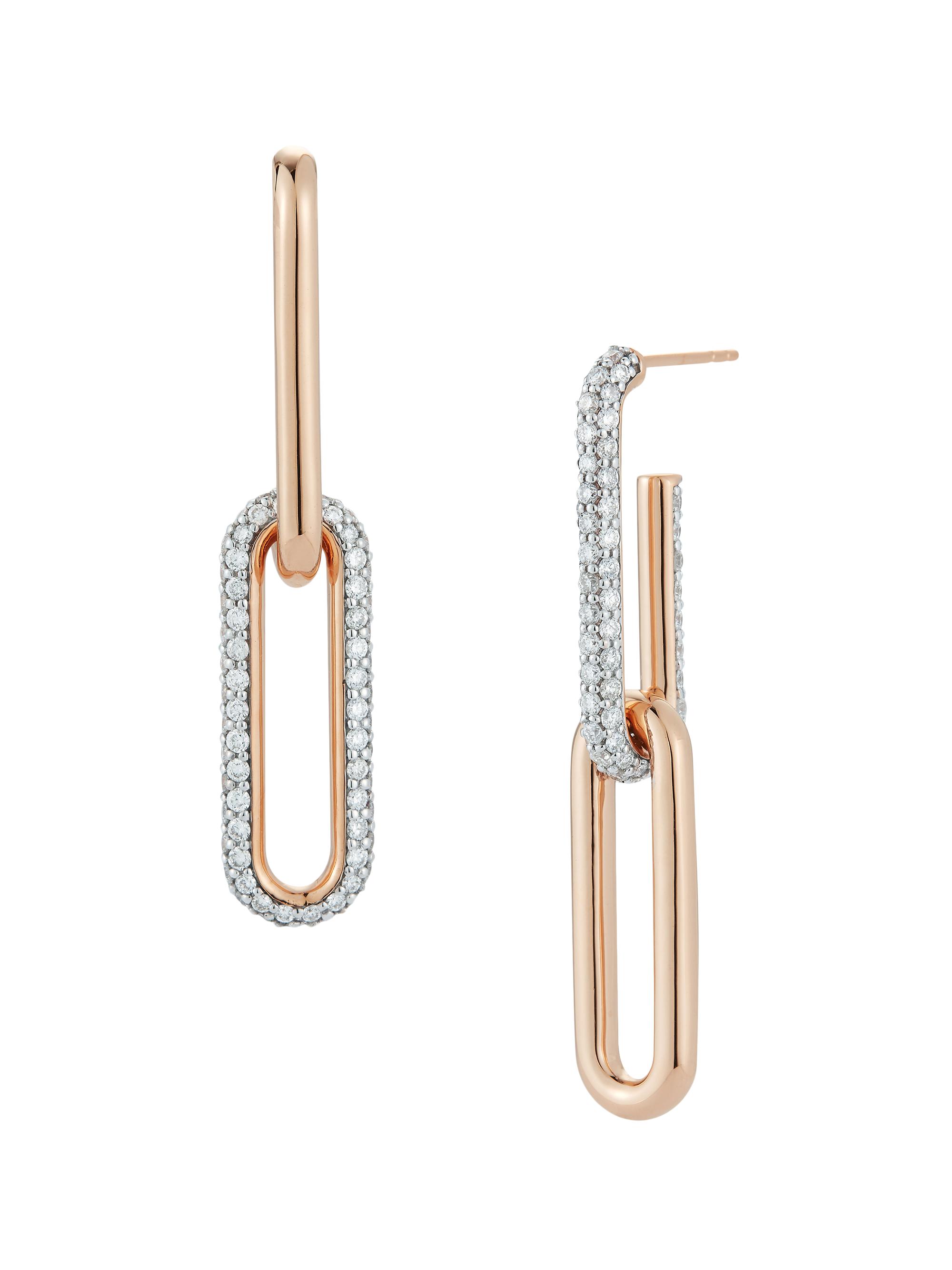 Walters Faith Women's Saxon 18K Rose Gold & Diamond Mix Matched Drop Earrings - Rose Gold