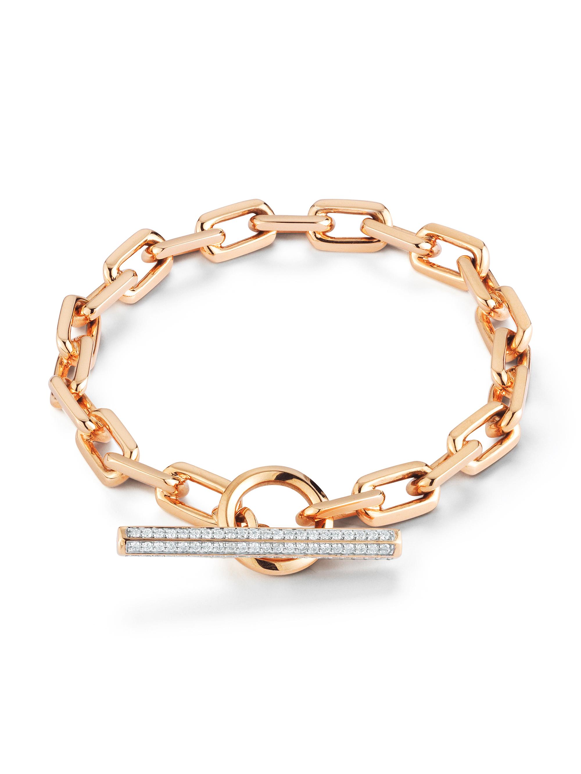 Walters Faith Women's Saxon 18K Rose Gold & 0.46 TCW Diamond Oval-Link Chain Bracelet - Rose Gold