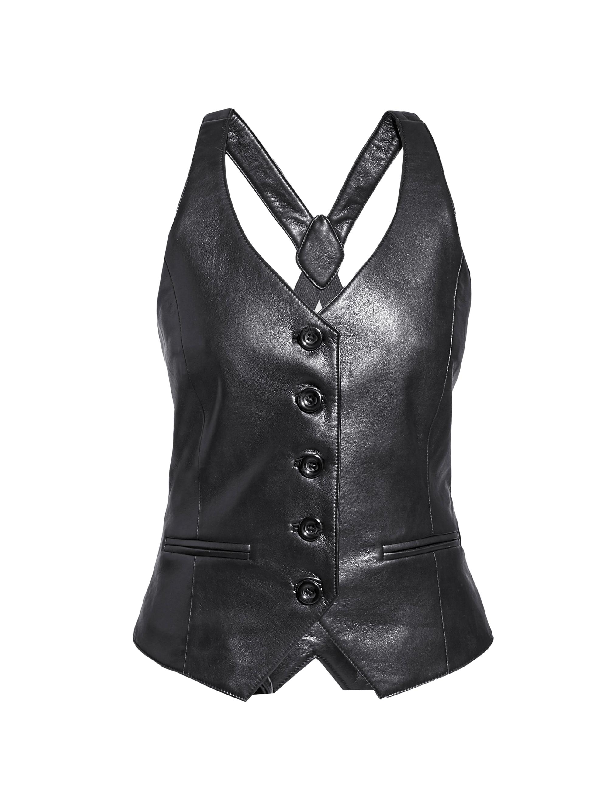 AS by DF Women's Hailey Recycled Leather Vest - Black