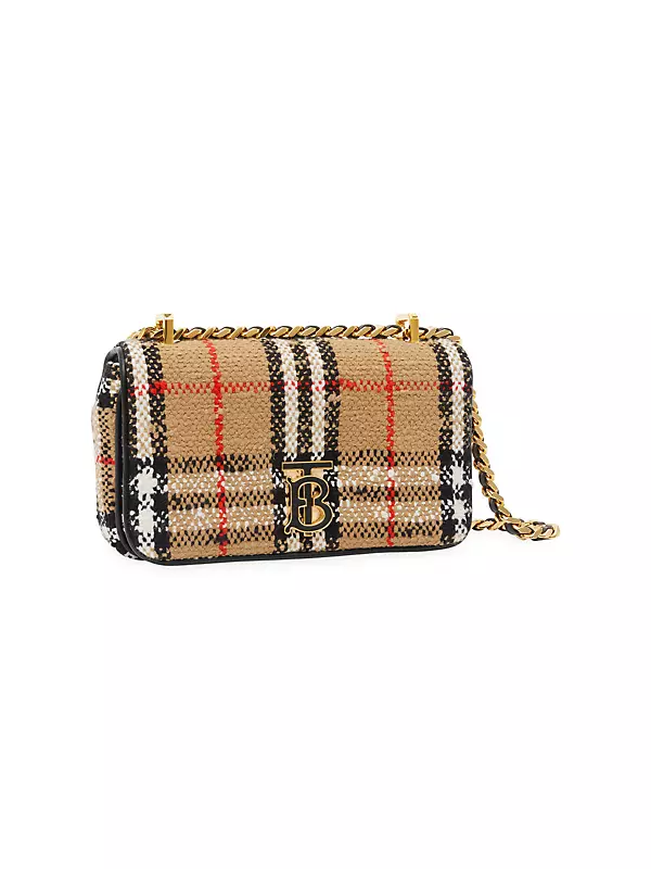 Celine Triomphe compact wallet + Burberry TB logo checkered bag