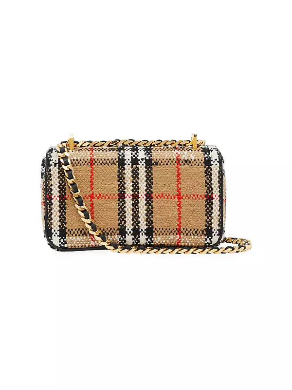 Burberry Lola Quilted Check Double Pouch Crossbody Bag