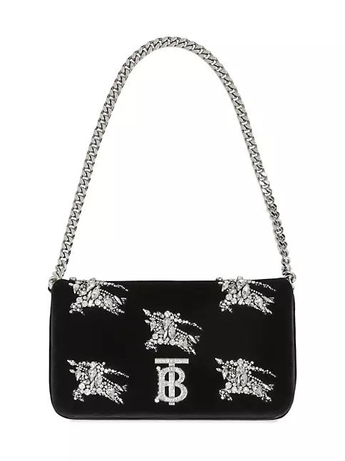 Burberry Lola Small Crystal-embellished Velvet Shoulder Bag